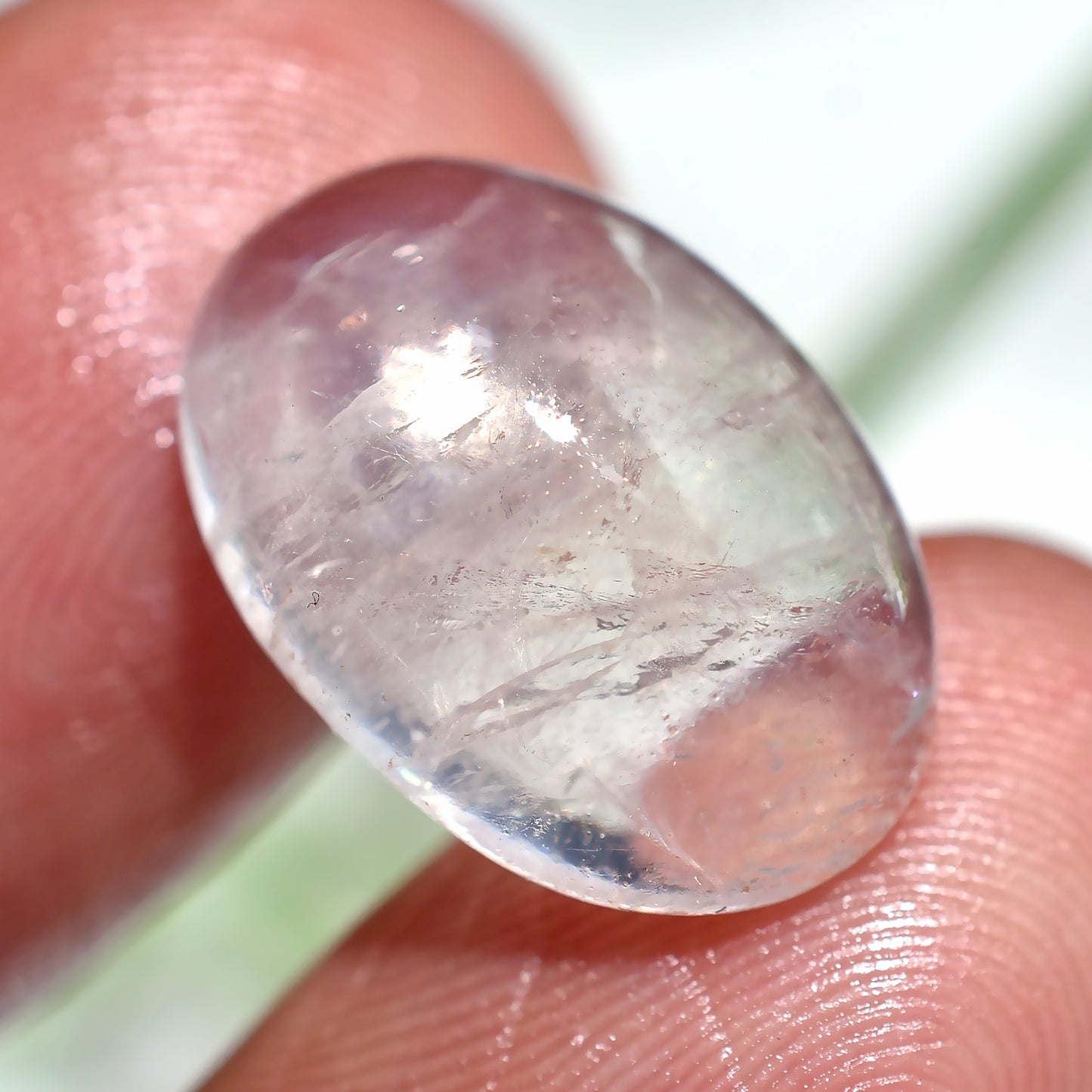 Elegant Rose Quartz Oval Cabochon, Smooth Pink Gemstone For Pendant Making (11x17x3mm,/8ct)