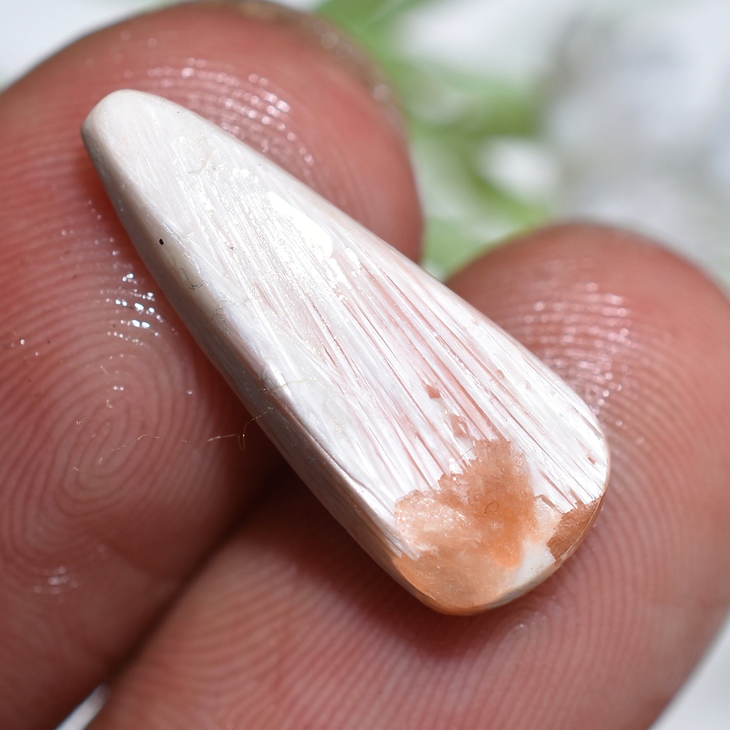 Amazing Quality Scolecite Fancy Shaped Smooth Polished Cabochon (7x12x2mm,/3ct)
