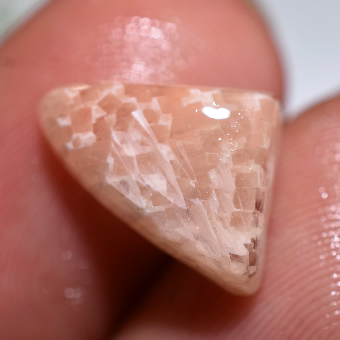 Fancy Shaped Scolecite Gemstone, Natural Smooth Cabochon (10x13x2mm,/3ct)