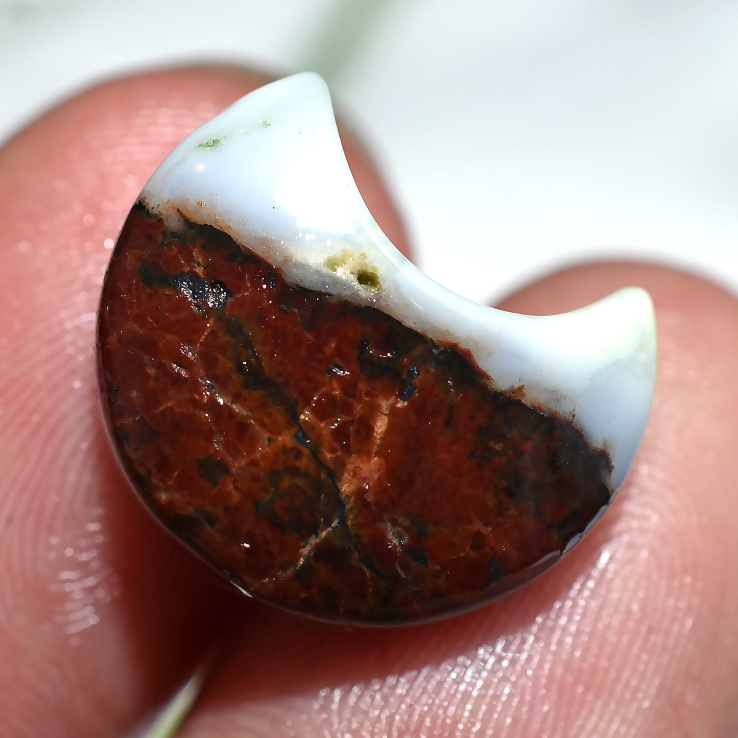 Unique! Half Moon Crescent Jasper Gemstone (10x16x2mm,/11ct)