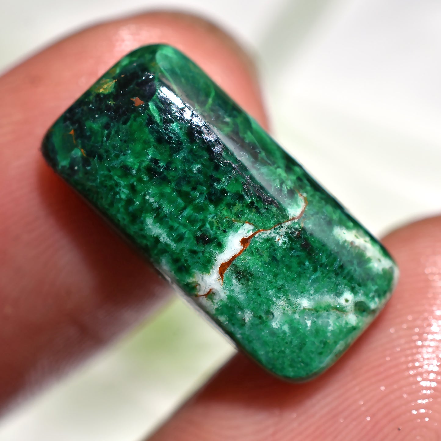 Green Chrysocolla Rectangle Cabochon Natural Gemstone for Jewellery (17x18x2mm,/12ct)