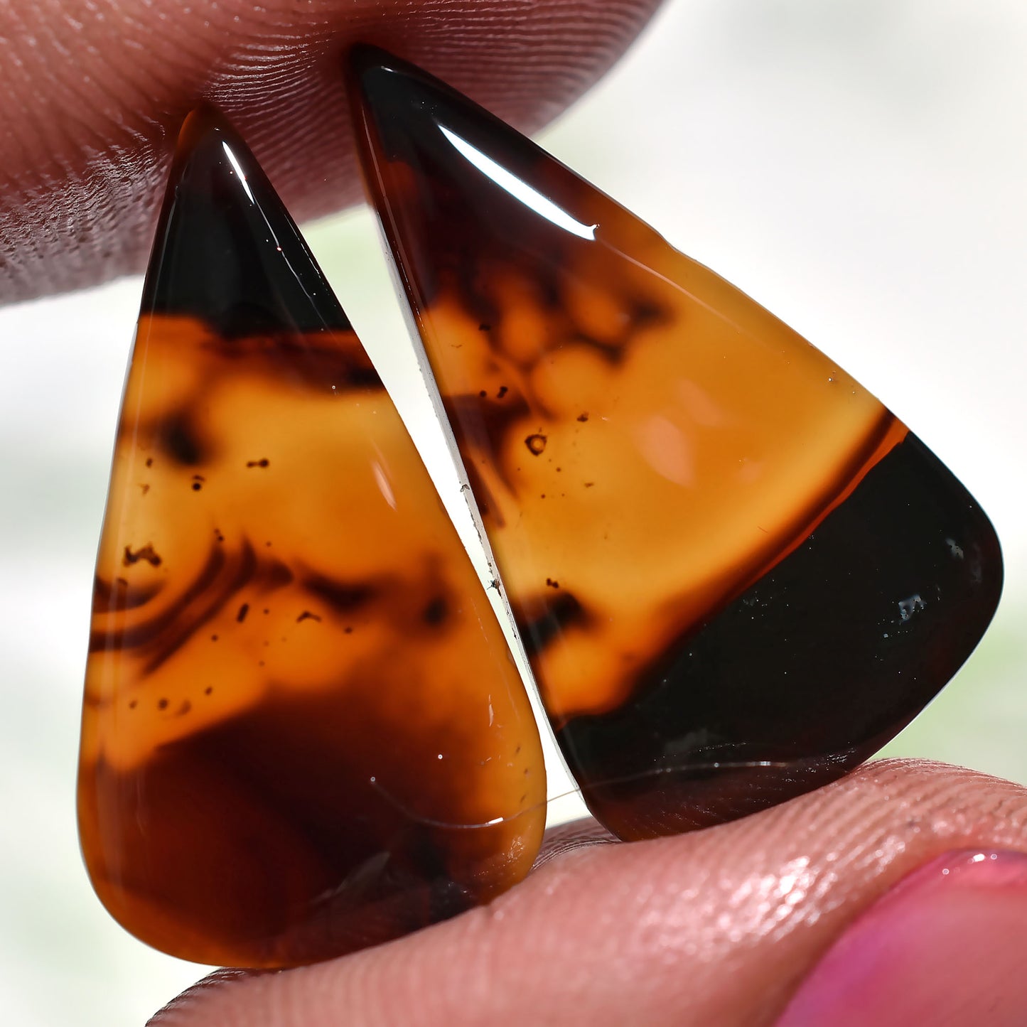 Unique Montana Agate Gemstone Pair, Natural High Quality Cabochon Set(10x23x3mm,/20ct)