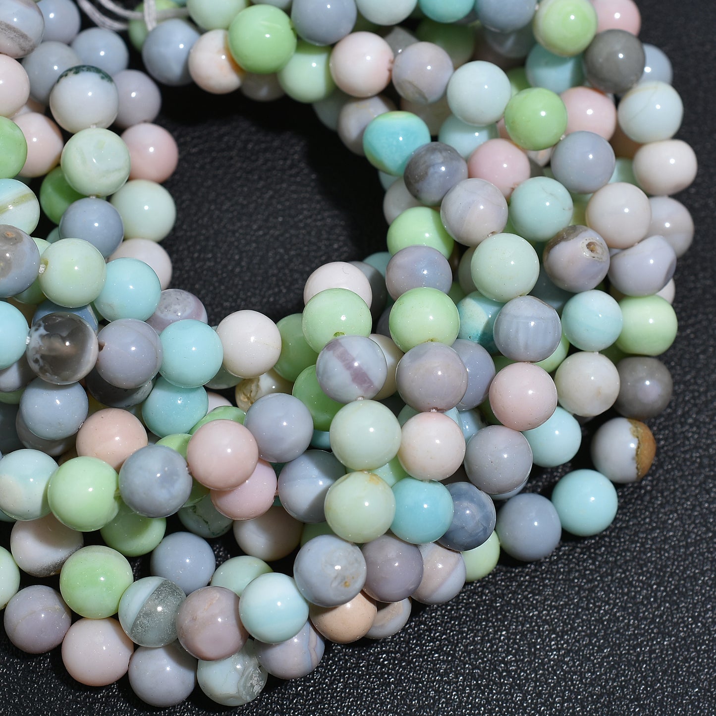 Pastel Opal Round Smooth Beads 16 Inch Strand Multicolor Gemstone Bead For Custom Necklace And Bracelets