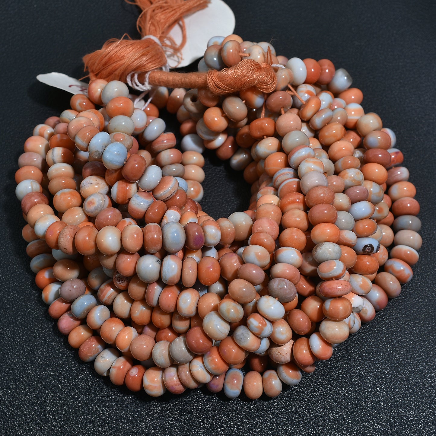 Wholesale Orange & Sky Opal Beads - Natural Drilled Gemstone Strand For DIY Jwelery
