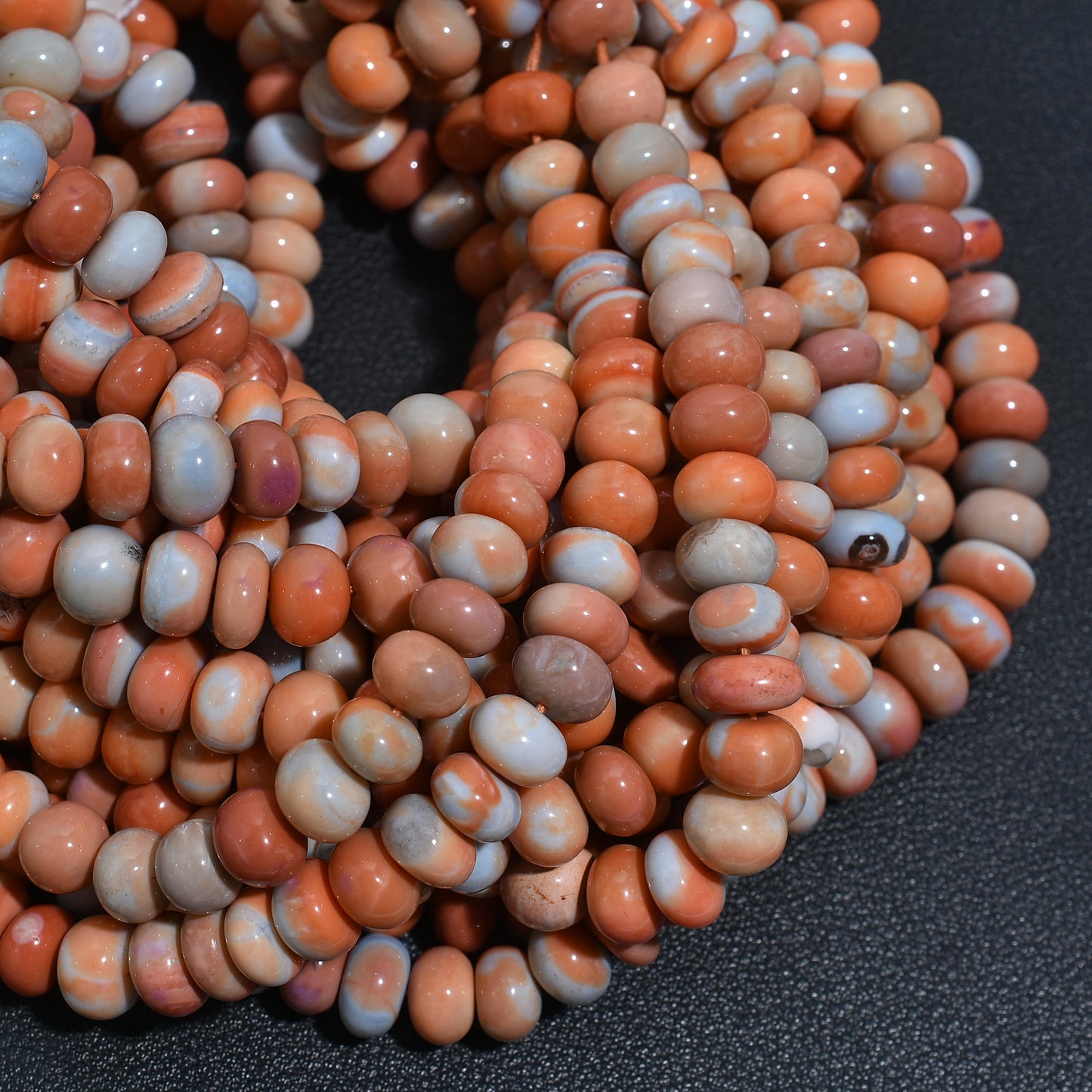 Wholesale Orange & Sky Opal Beads - Natural Drilled Gemstone Strand For DIY Jwelery