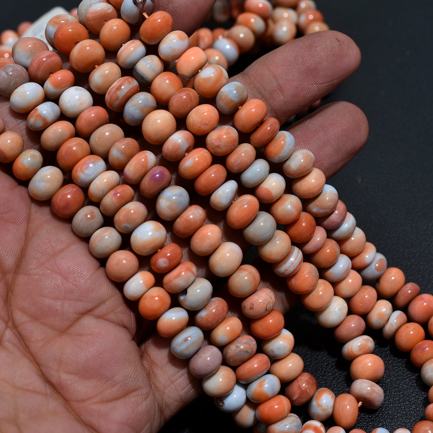 Wholesale Orange & Sky Opal Beads - Natural Drilled Gemstone Strand For DIY Jwelery