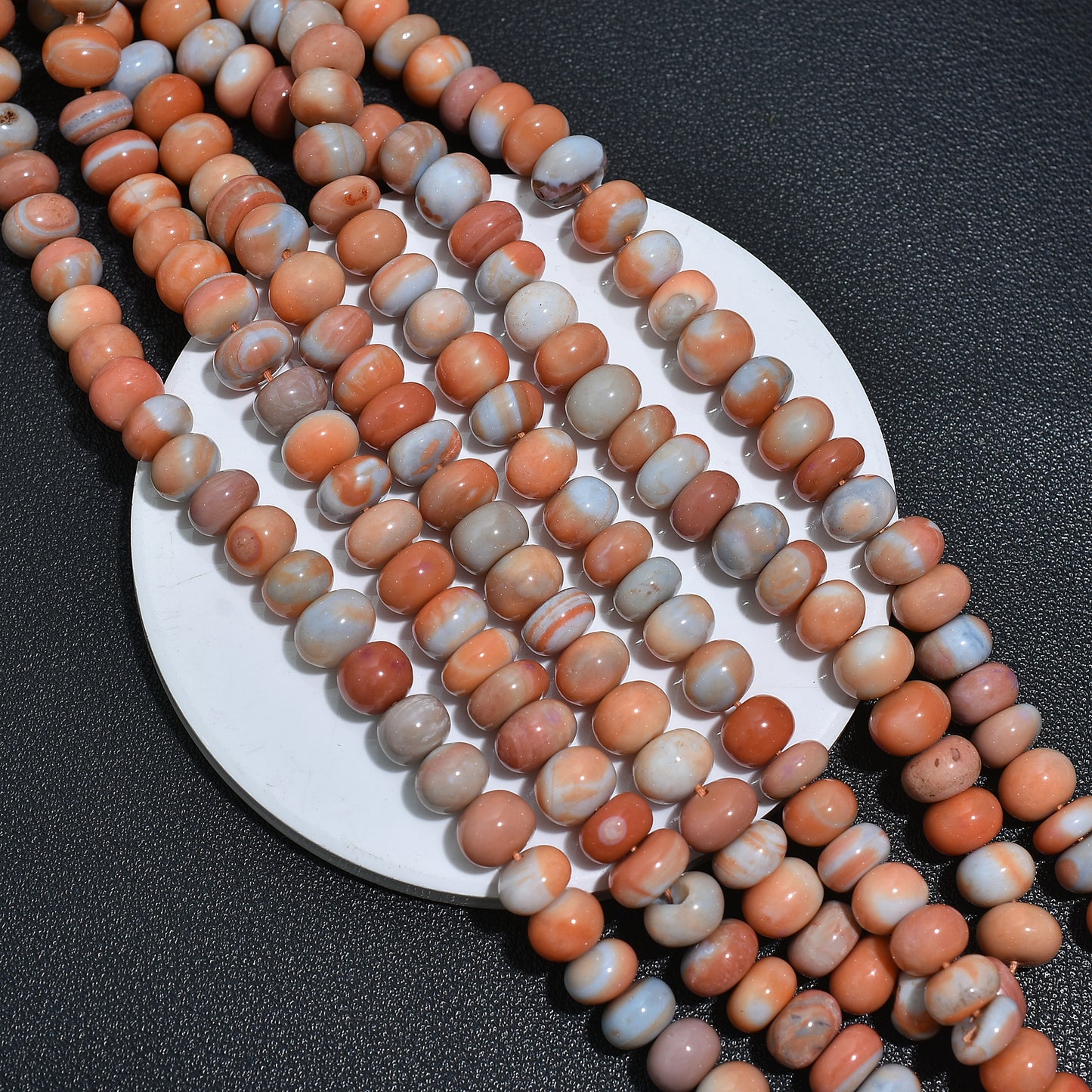 Wholesale Orange & Sky Opal Beads - Natural Drilled Gemstone Strand For DIY Jwelery