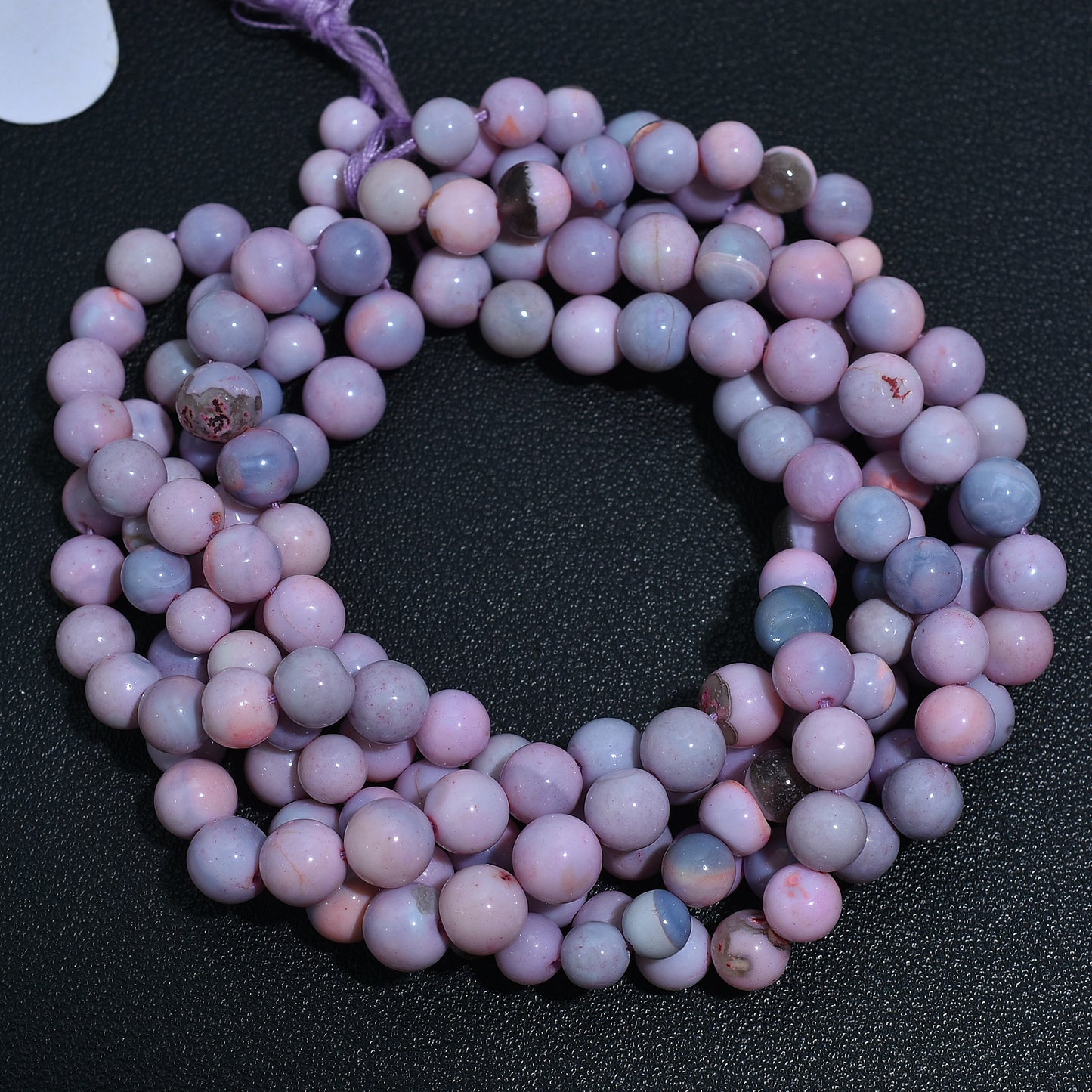 Beautiful Purple Shaded Round Opal Beads – Smooth Polished Gemstone Beads for Jewelry Making