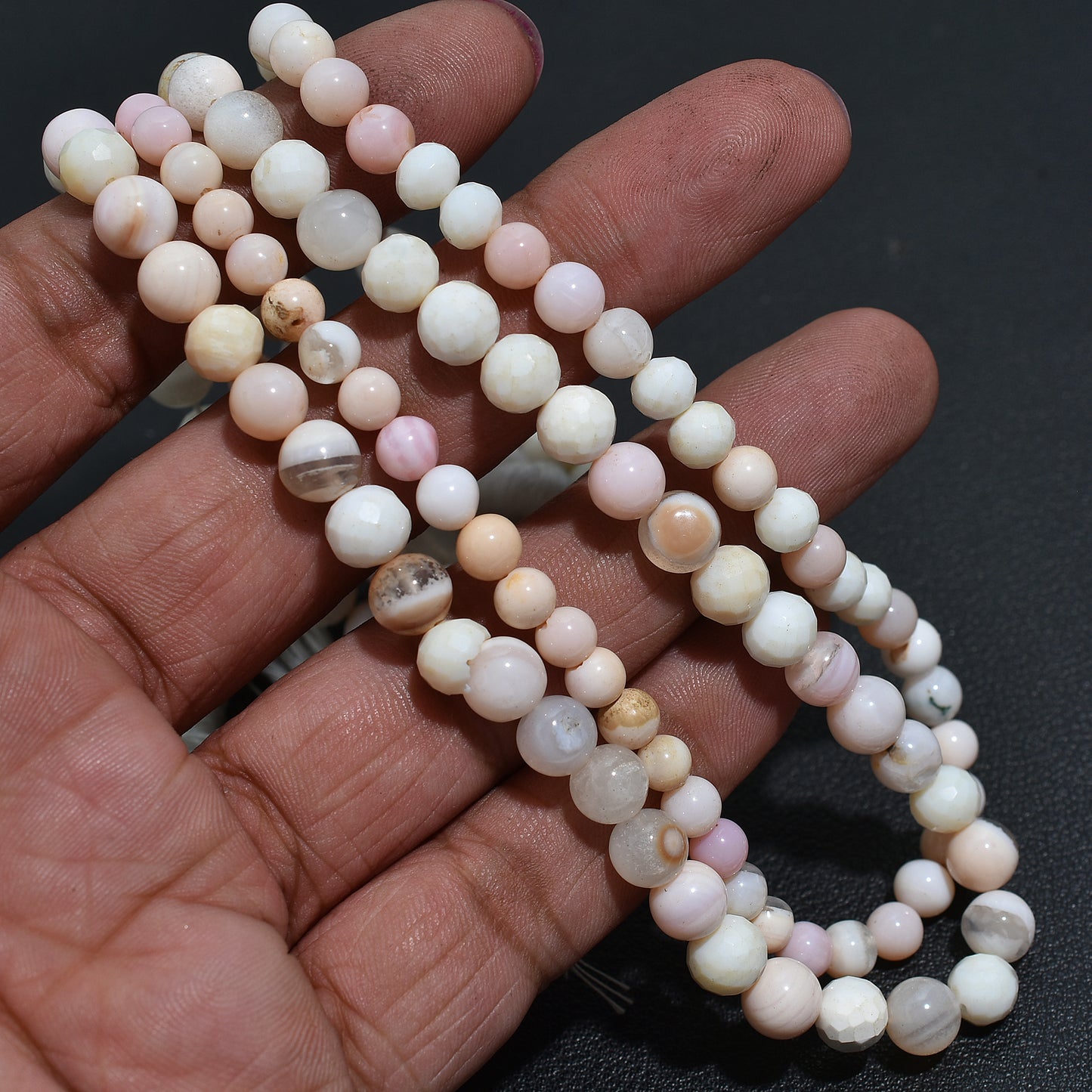 Smooth & Faceted Pastel Pink Opal Beads - Wholesale Natural Gemstone Beads For Jewelry Supply
