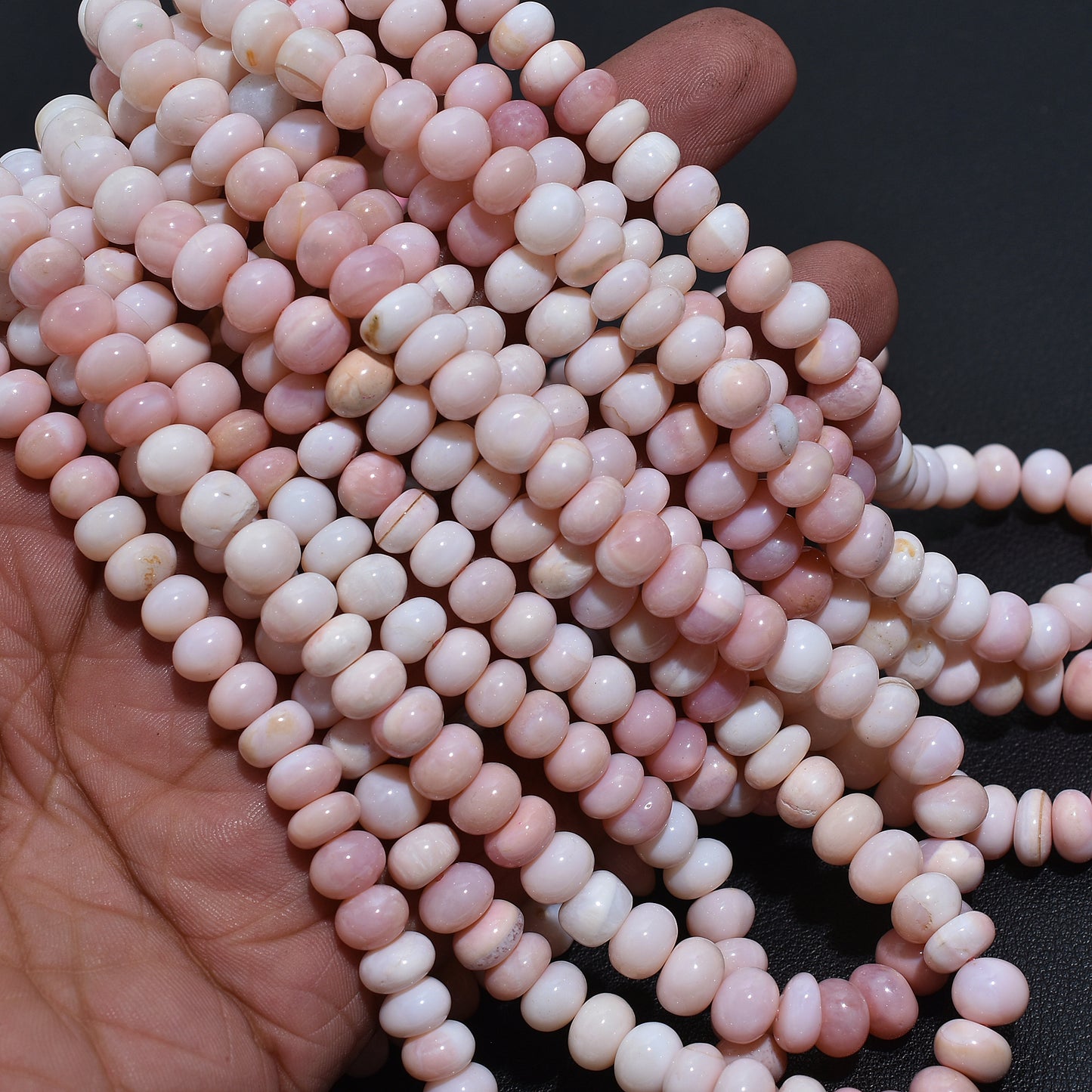Wholesale Pink Shaded Opal Rondelle Beads – 16 Inch Strand Smooth Gemstone Beads For Handmade Jewelry