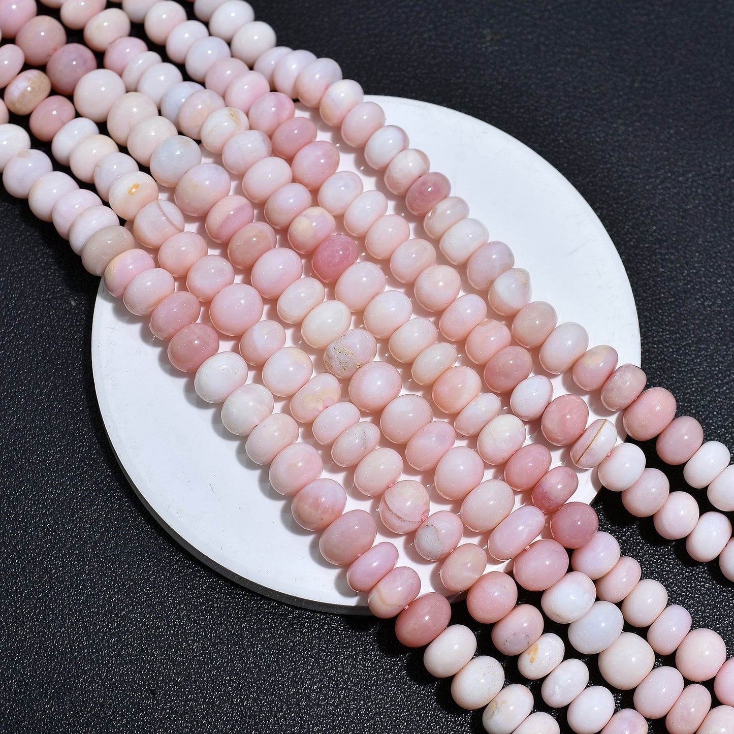 Wholesale Pink Shaded Opal Rondelle Beads – 16 Inch Strand Smooth Gemstone Beads For Handmade Jewelry