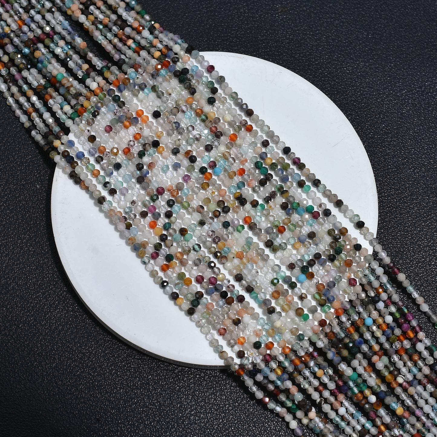 Multi Disco Faceted Crystal Beads – Micro Cut Gemstone Strand for Jewelry Making