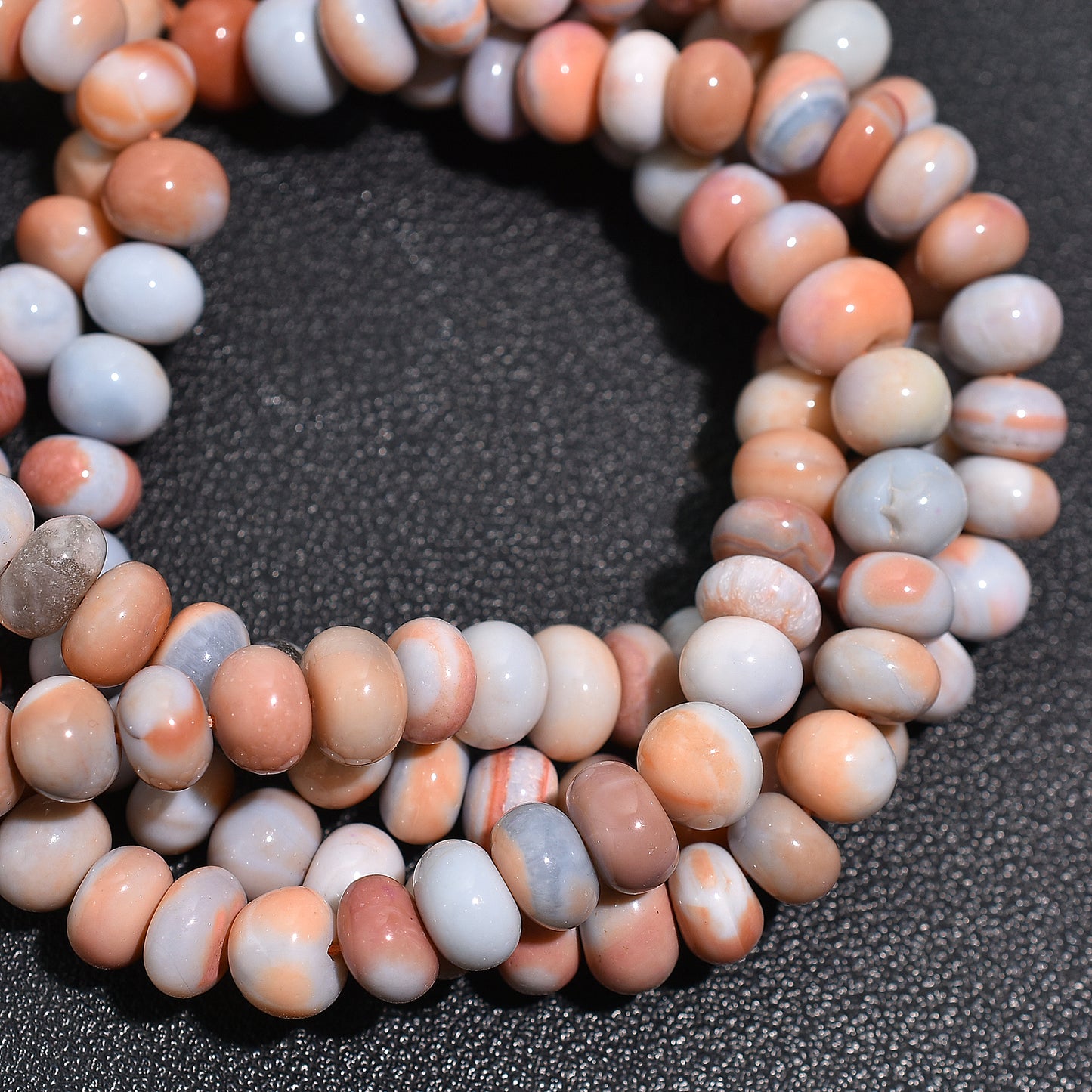 Unique Light Orange & Sky Opal Beads - Beautiful Combination Gemstone Strand For DIY Jwelery