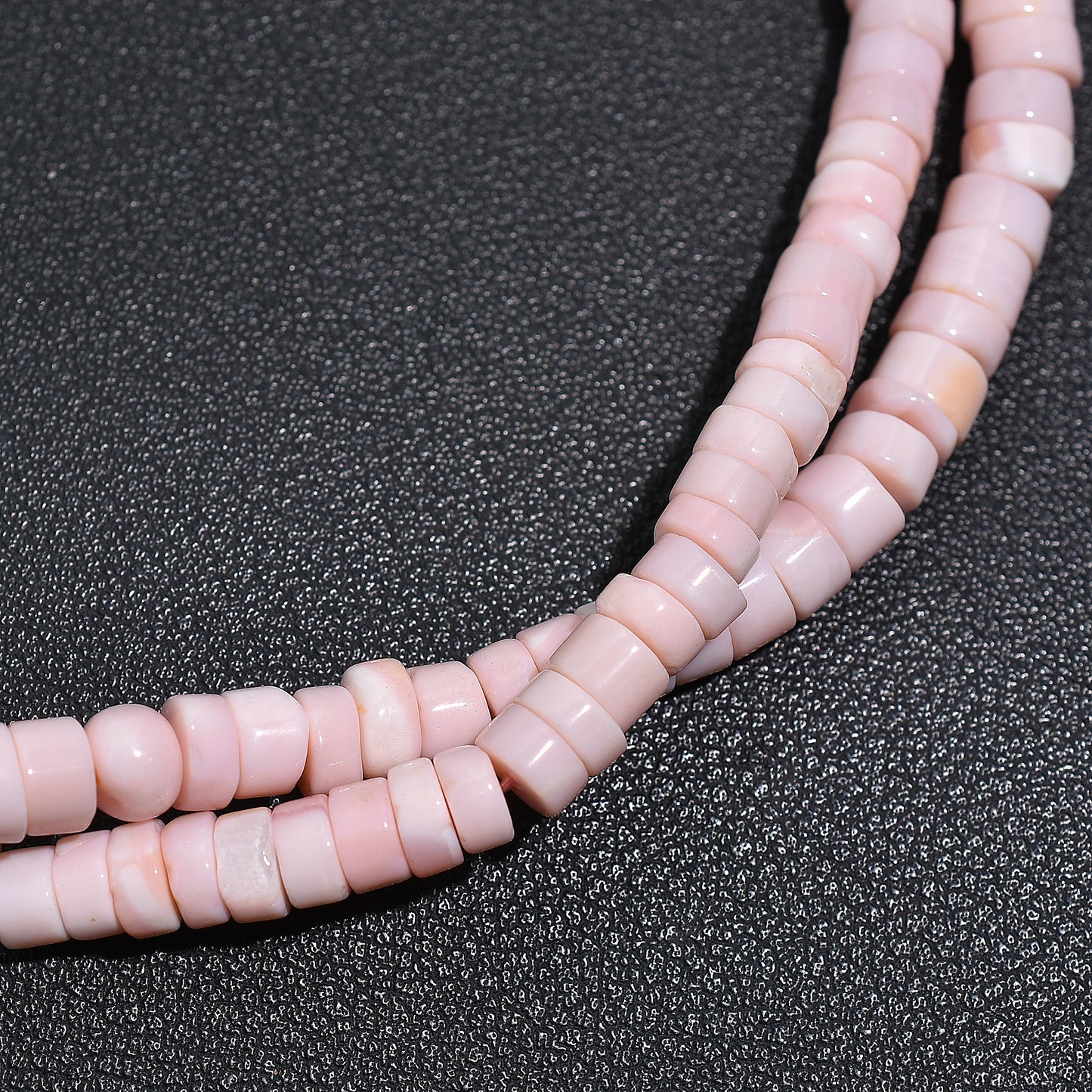 Soft Pink Opal Heishi Beads – Tyre Shape Tiny Gemstone Strand for Jewelry Making