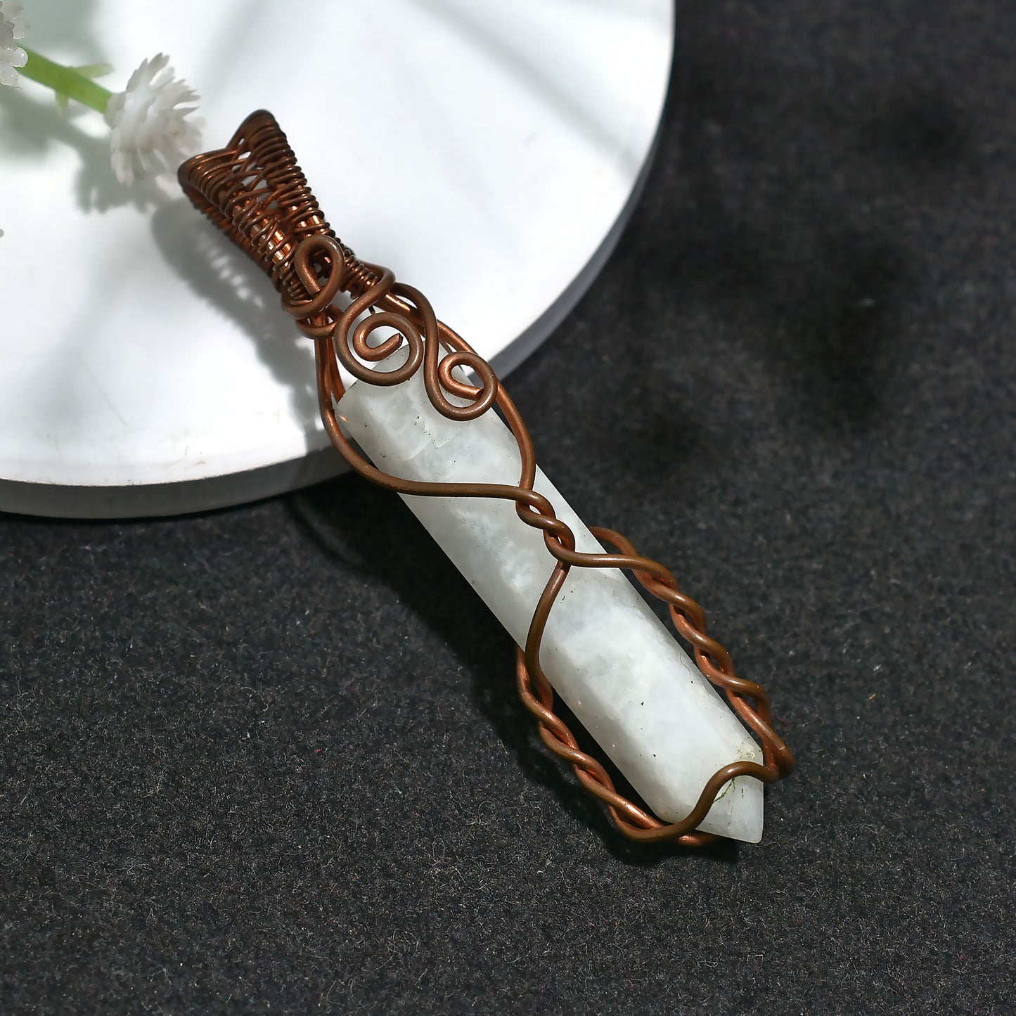 Mystical Rainbow Moonstone Pendant - Wholesale Spiritual Healing Gemstone Necklace 37ct
