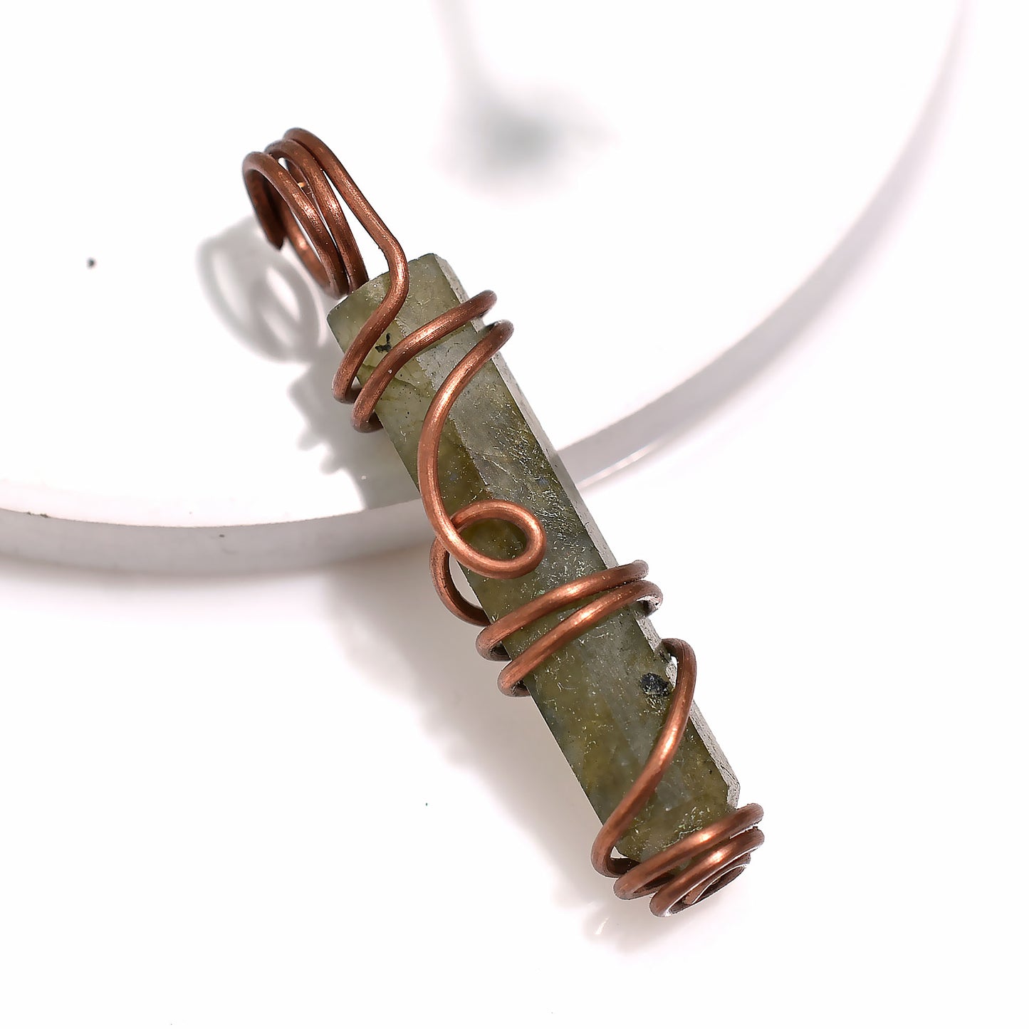 Divine Protection Labradorite Pendant - Wholesale Wire Wrapped Crystal Stone Jewelry 21ct