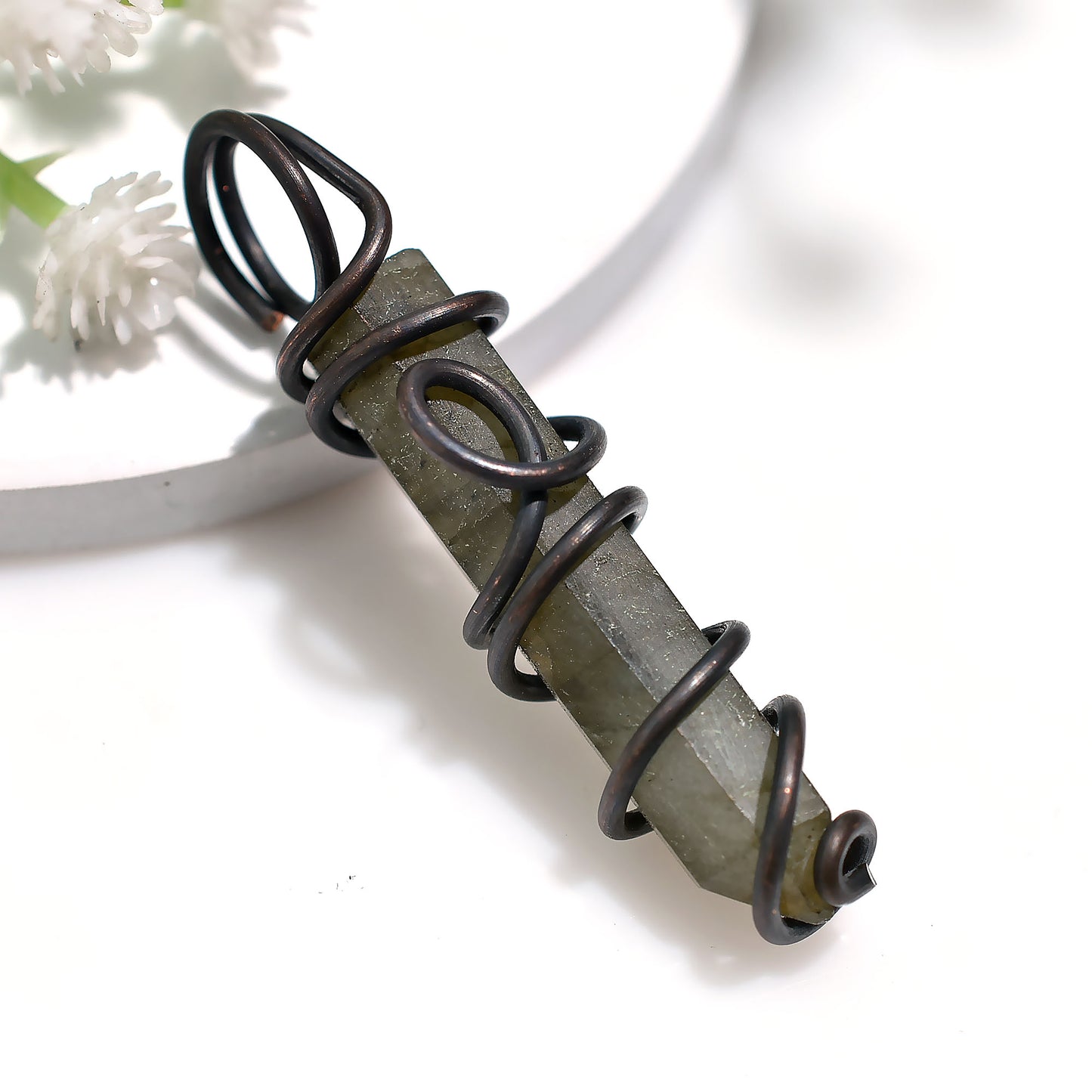 Cosmic Labradorite Pendant – Wholesale Copper Wire Wrapped Necklace 29ct
