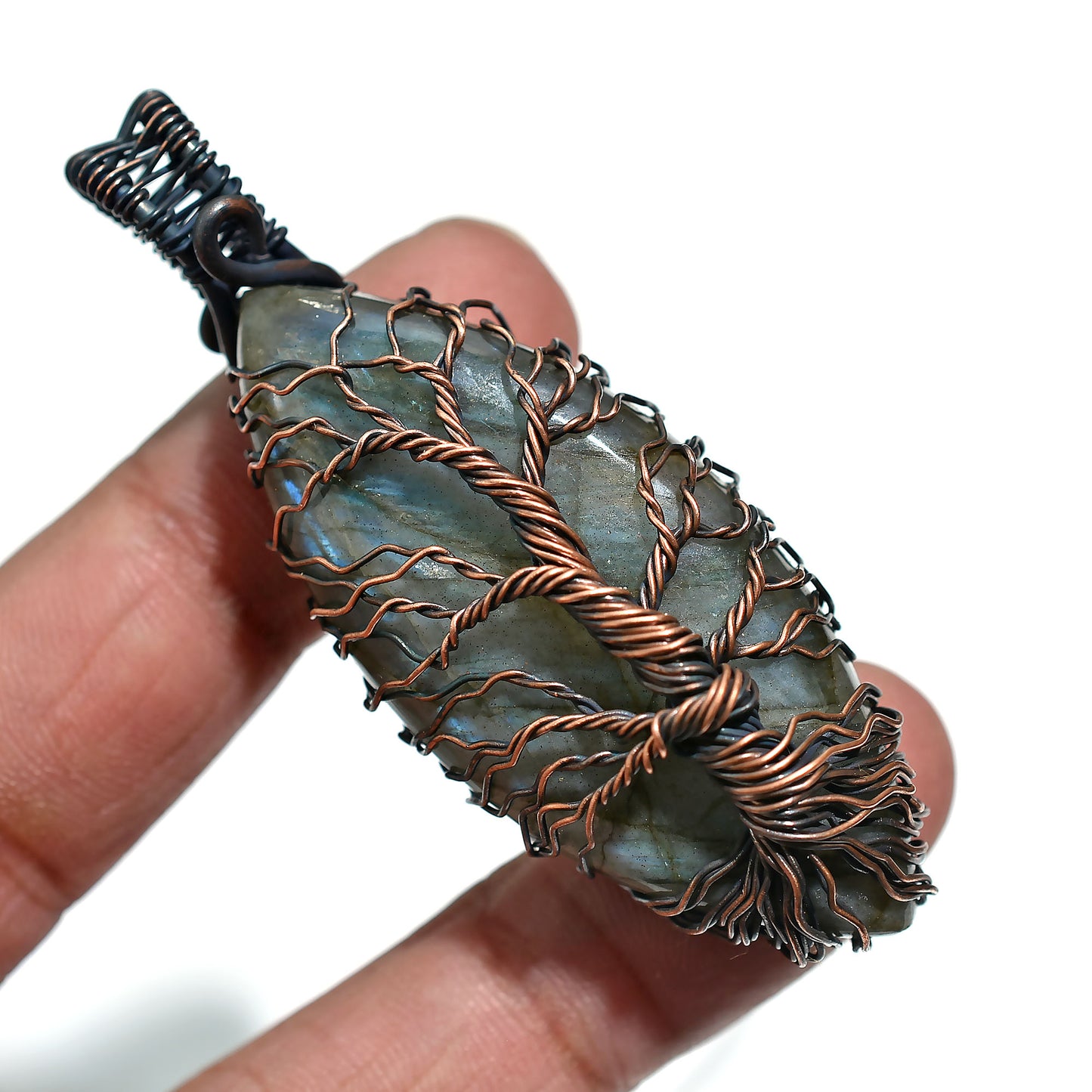 Handmade Labradorite Stone Pendants – Wholesale Wire Wrapped Copper Necklaces