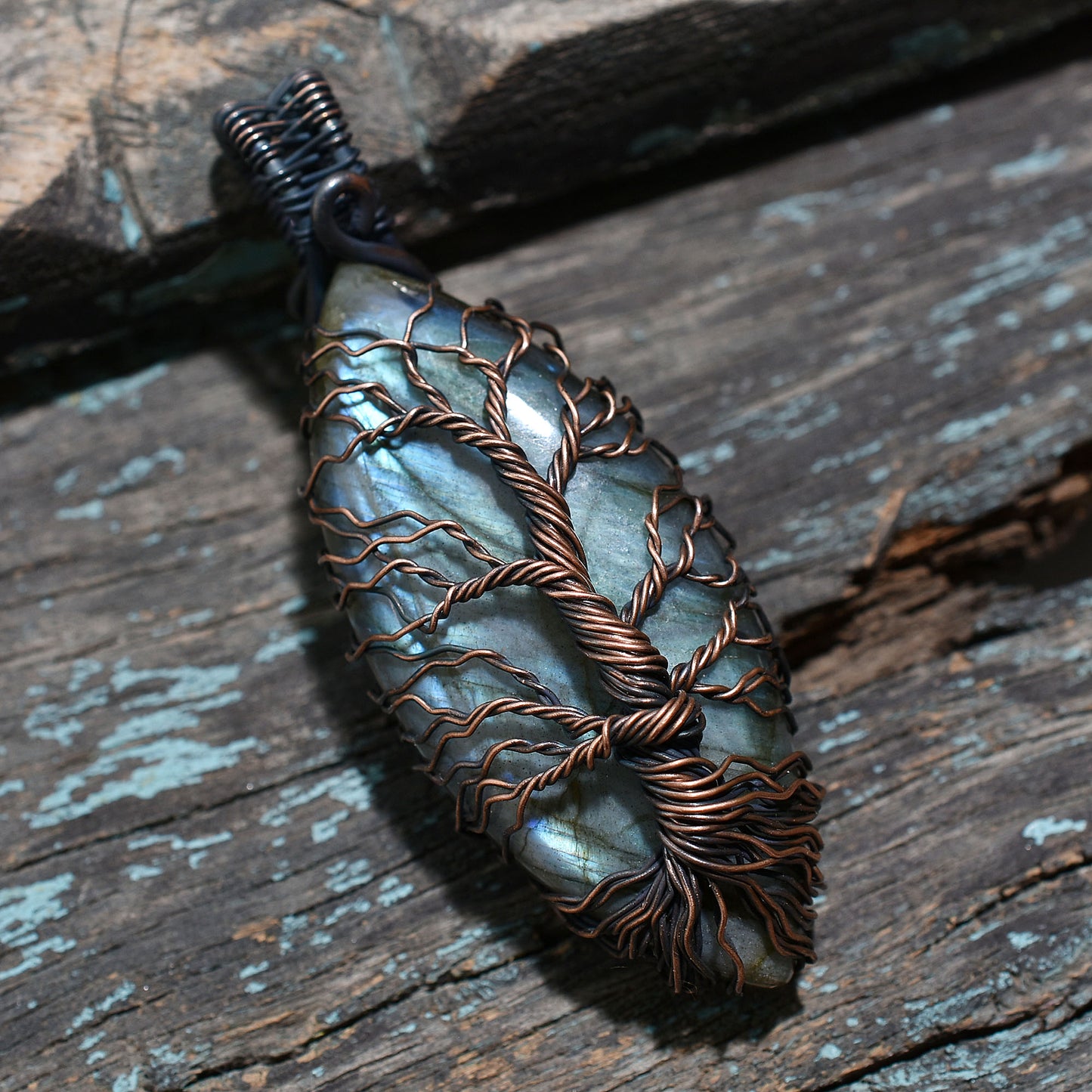 Handmade Labradorite Stone Pendants – Wholesale Wire Wrapped Copper Necklaces
