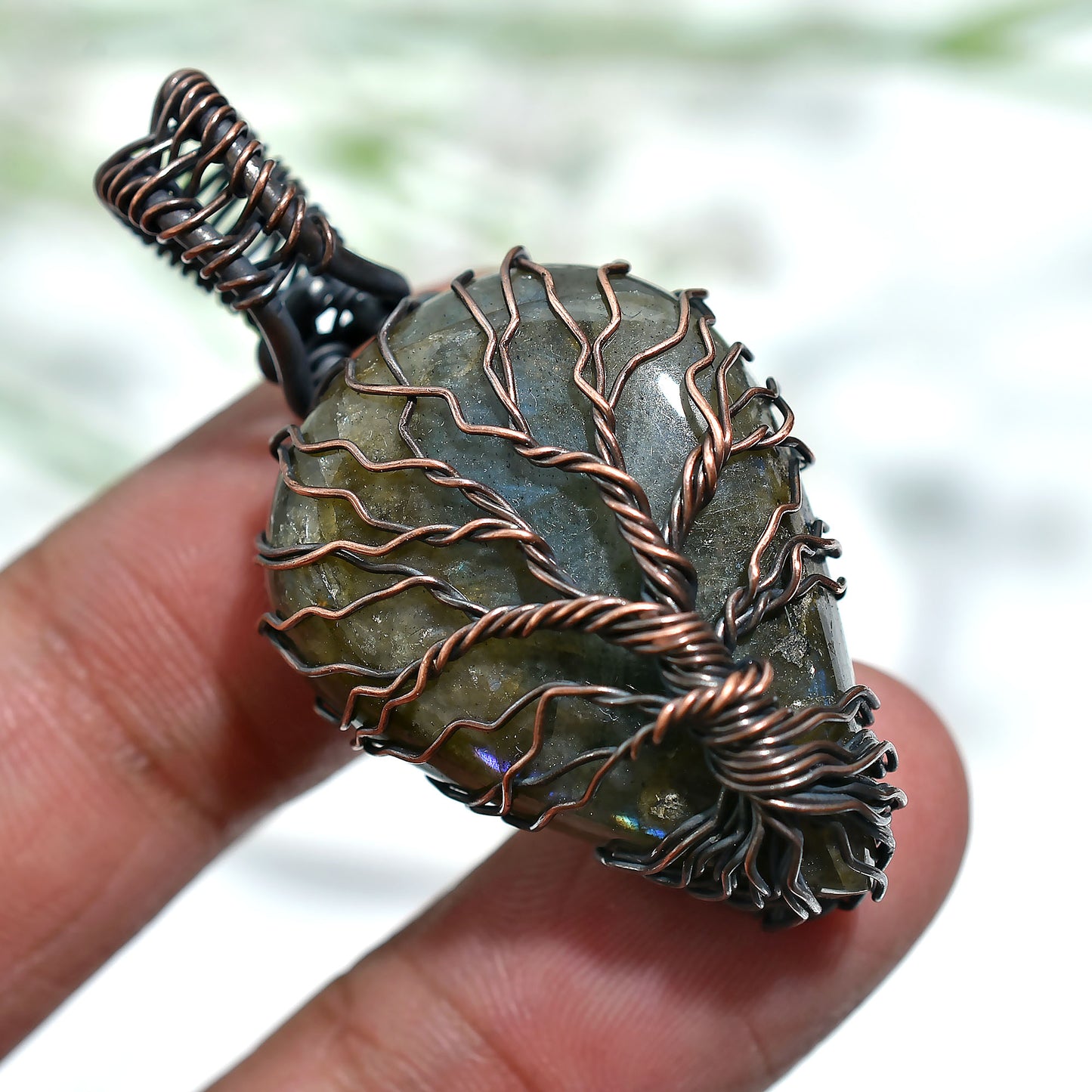 Wholesale Labradorite Amulet Necklace – Wire Wrapped for Protection & Energy Stone
