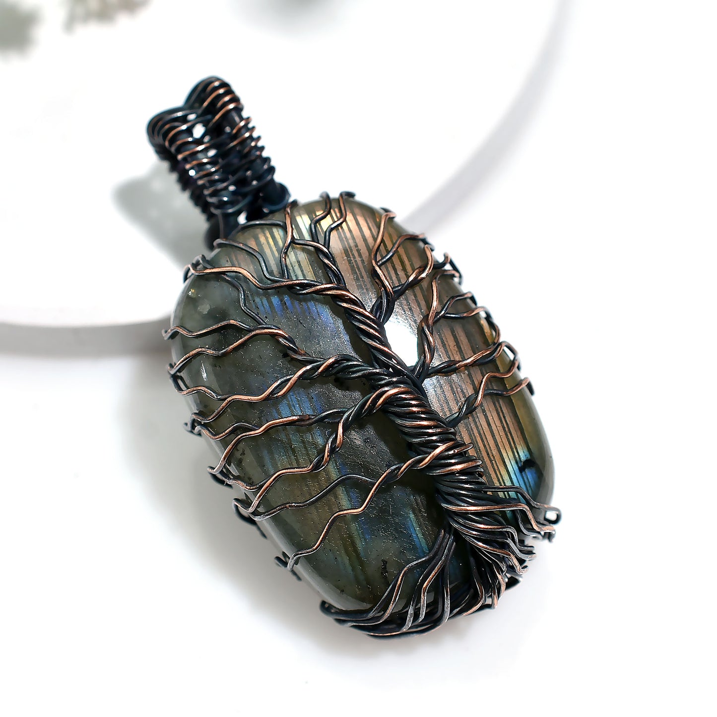 Spiritual Labradorite Pendant – Wholesale Copper Wire Wrapped Gemstone
