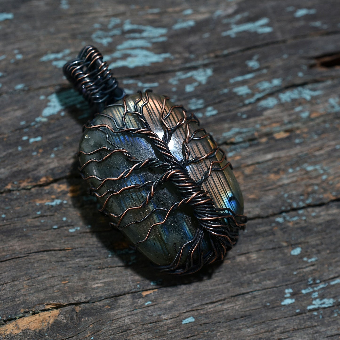Spiritual Labradorite Pendant – Wholesale Copper Wire Wrapped Gemstone