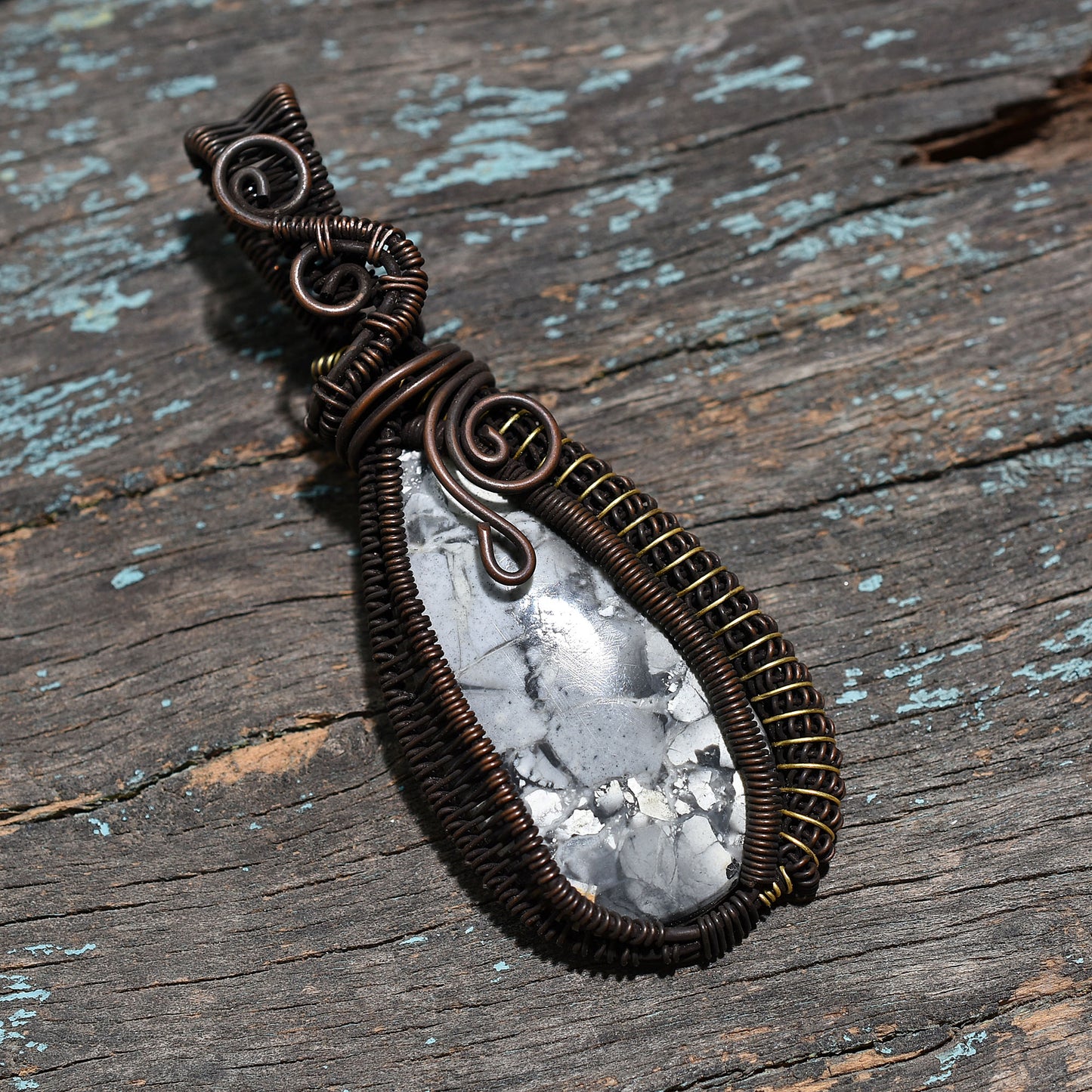 Wholesale Maligano Jasper Oxidized Copper Wire Wrapped Gemstone Pendant – Artisan Design Handcrafted Jewelry