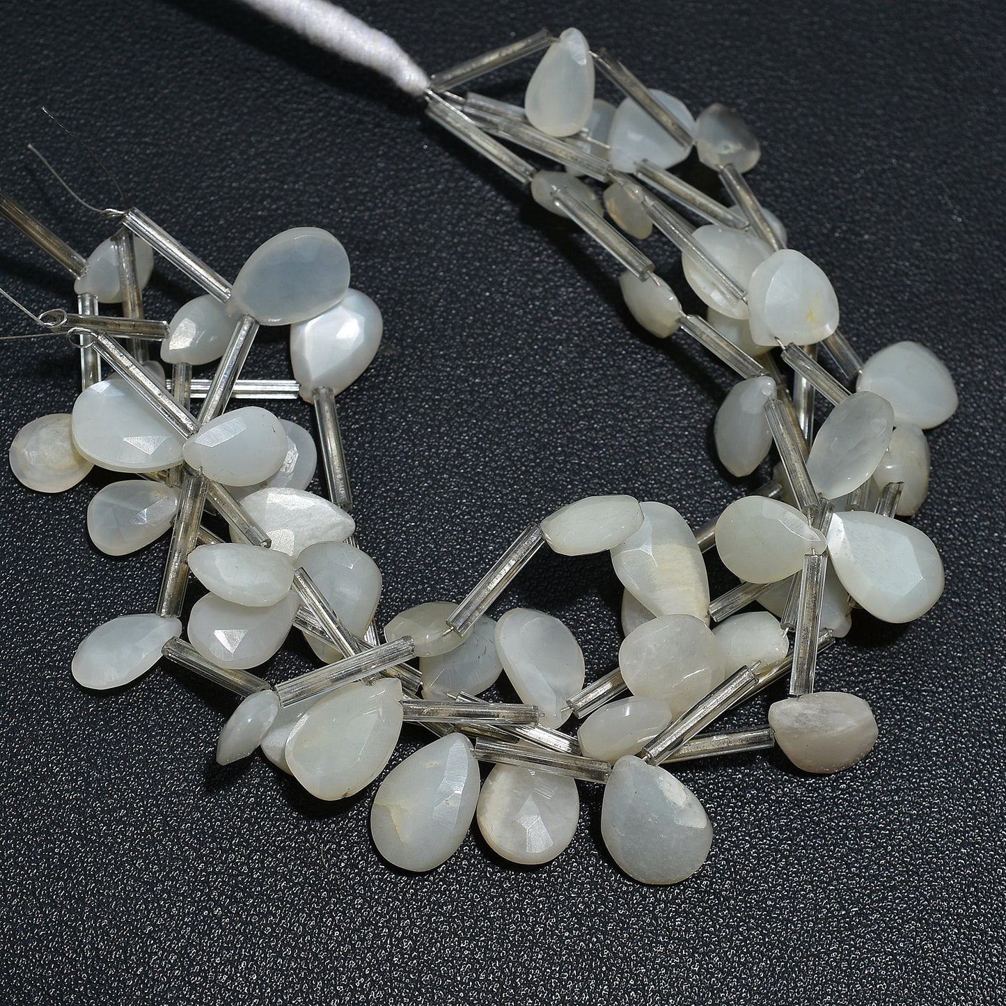 Natural Shimmering Faceted White Moonstone Beads - Wholesale Gemstones for Jewelry Making