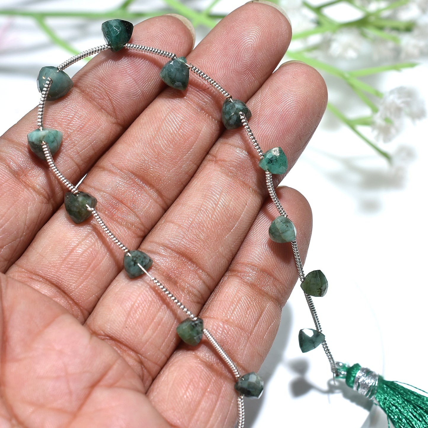 Authentic Emerald Triangle Faceted Beads – Wholesale Gemstone Strand For Jewelry Crafters