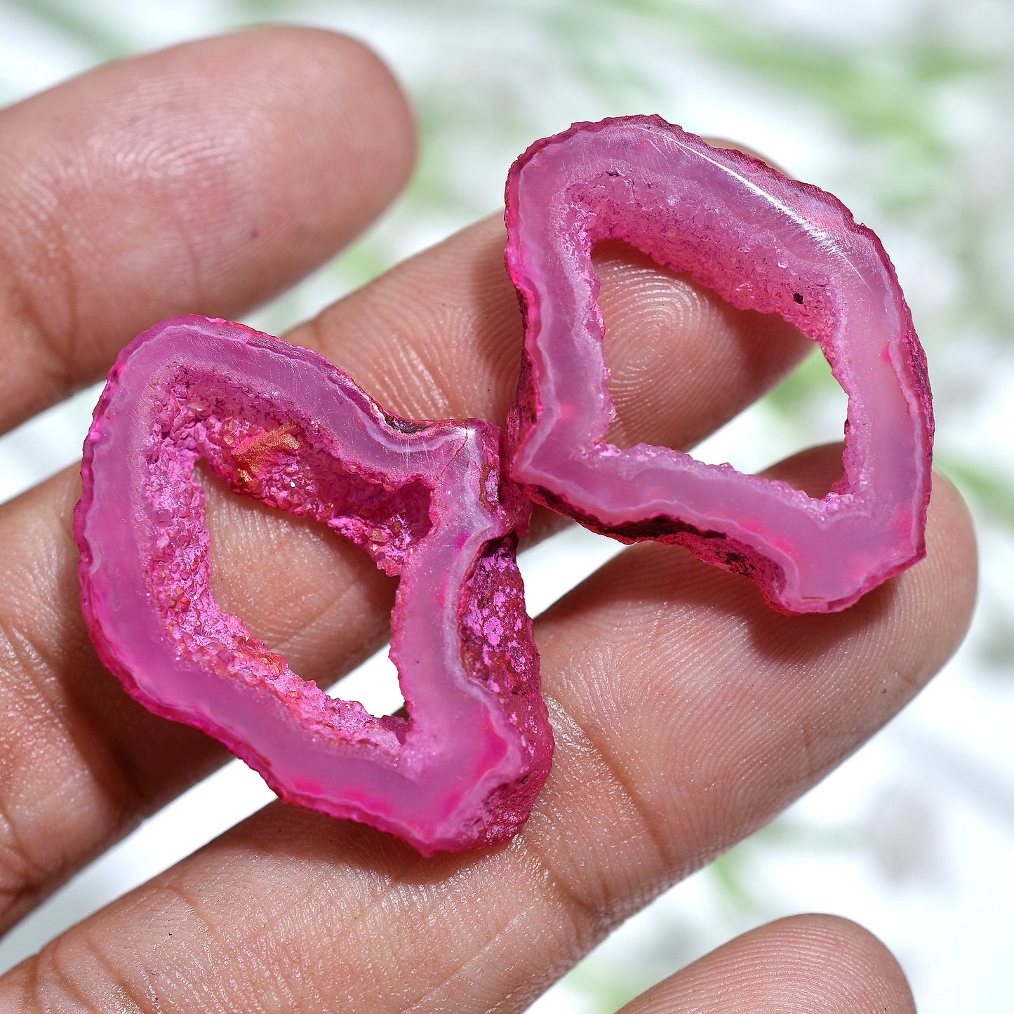 Whimsical Pink Fancy Solar Quartz Pair – Matched Gemstones For Custom Jewelry