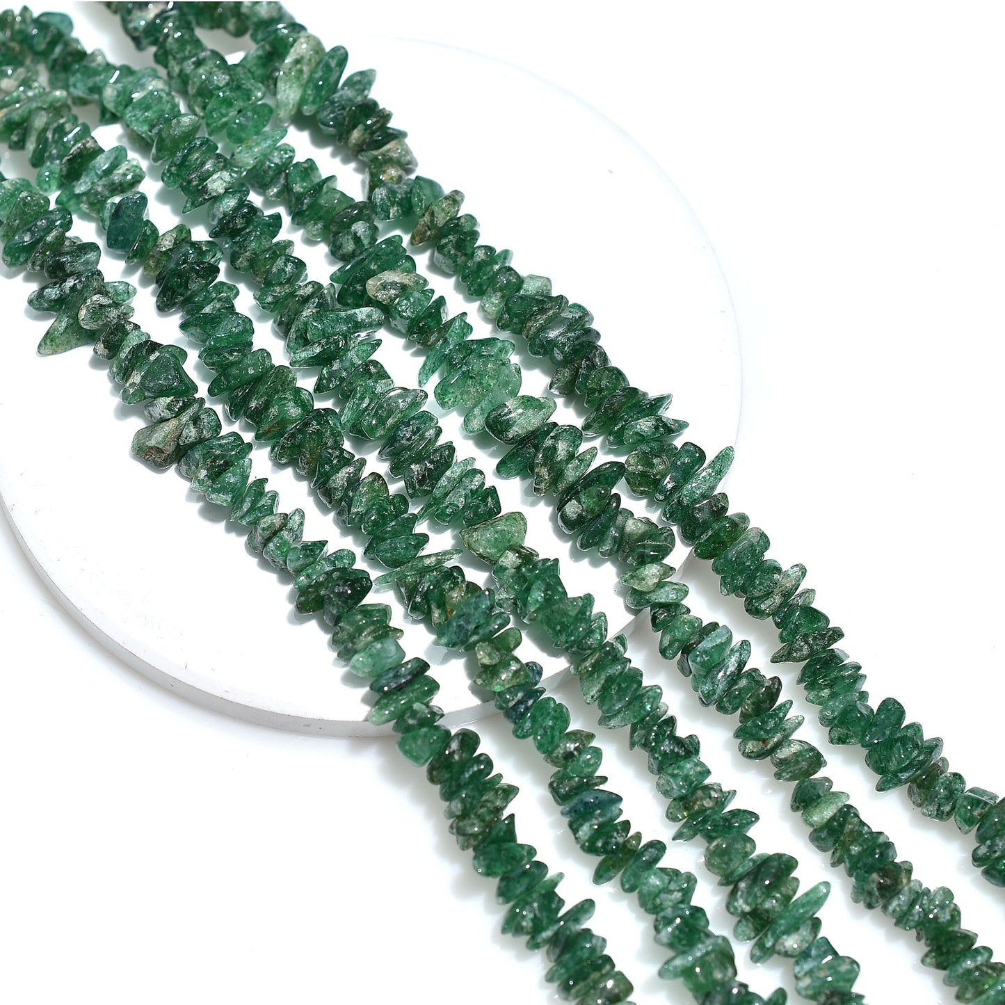 Wholesale Green Mica Uncut Chip Beads – Raw Unpolished Gemstone Strand For DIY Jewelry