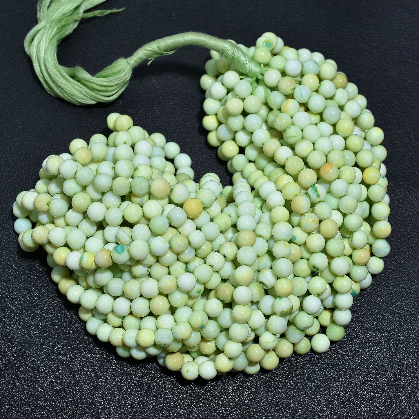 Vibrant Green Opal Smooth Round Beads - 16 Inch Wholesale Gemstone Strand For Crafting