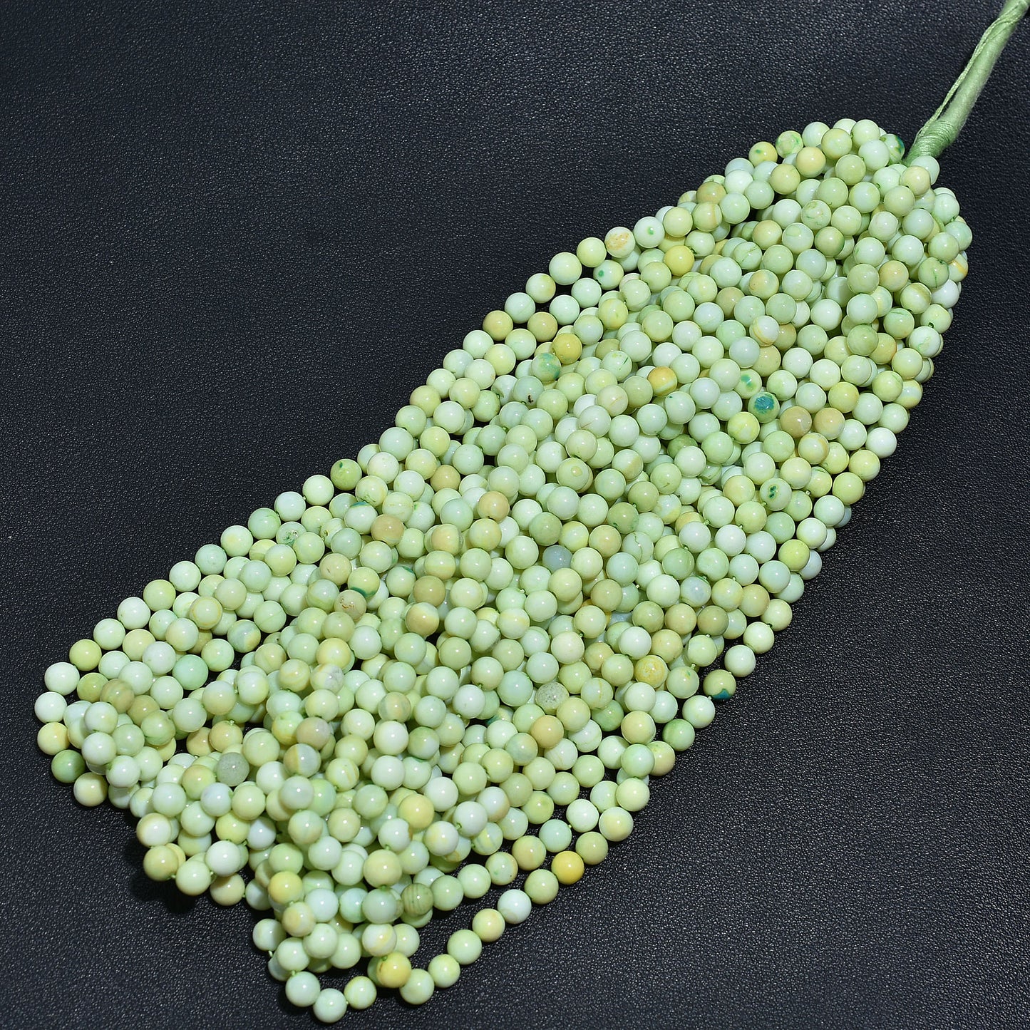 Vibrant Green Opal Smooth Round Beads - 16 Inch Wholesale Gemstone Strand For Crafting