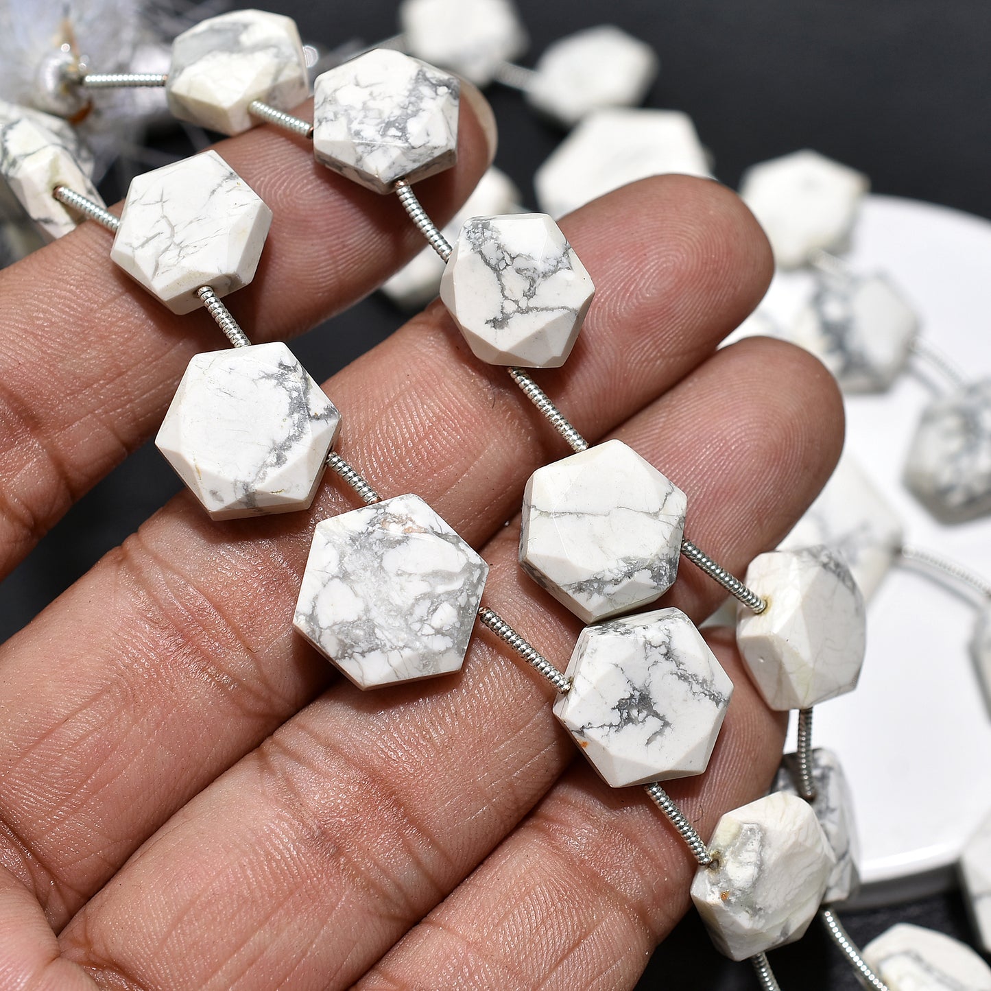Geometric Howlite Beads-Wholesale Gemstone For Modern Jewelry Design