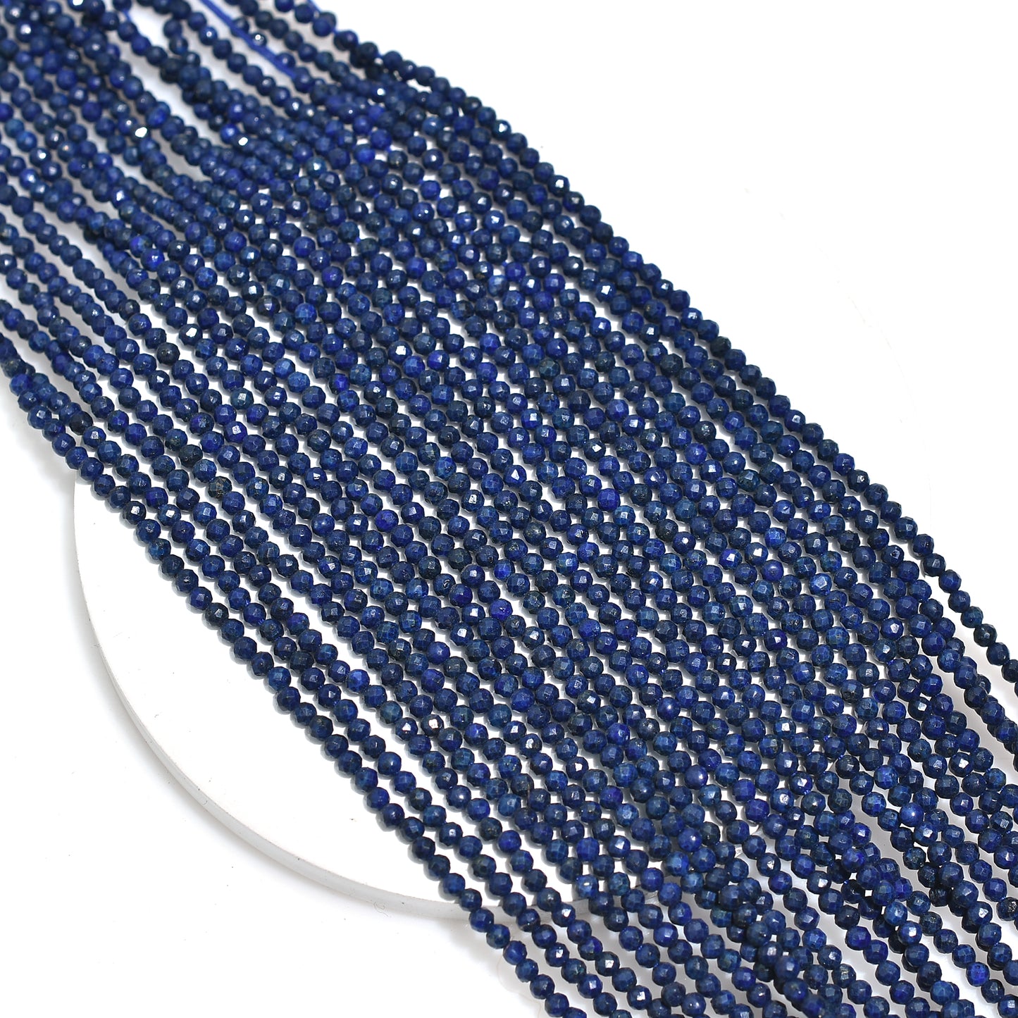 Natural Blue Lapis Lazuli Micro Faceted Round Beads – 12.5 Inch Wholesale Gemstone Strand For DIY Jewelry
