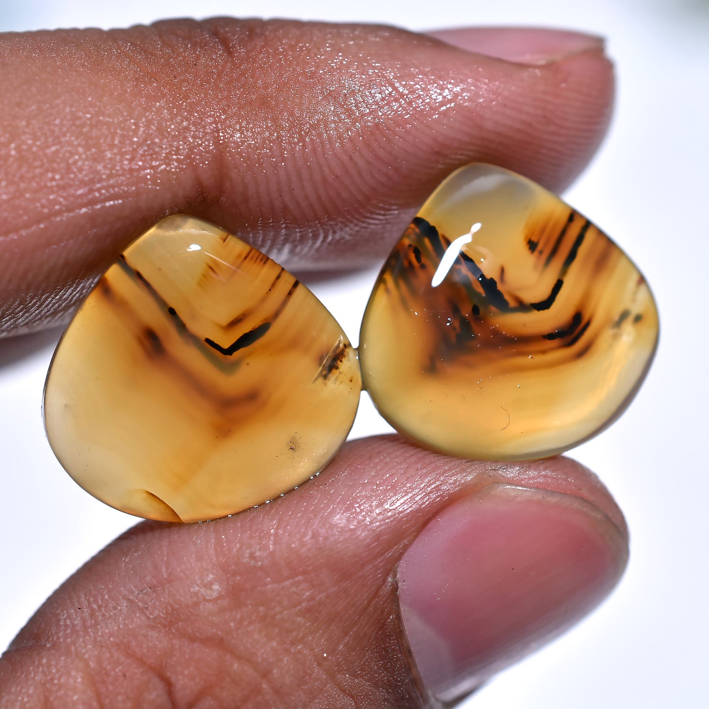Wild West Montana Agate Gemstone Pair – Rustic Stones for Bold Jewelry Designs