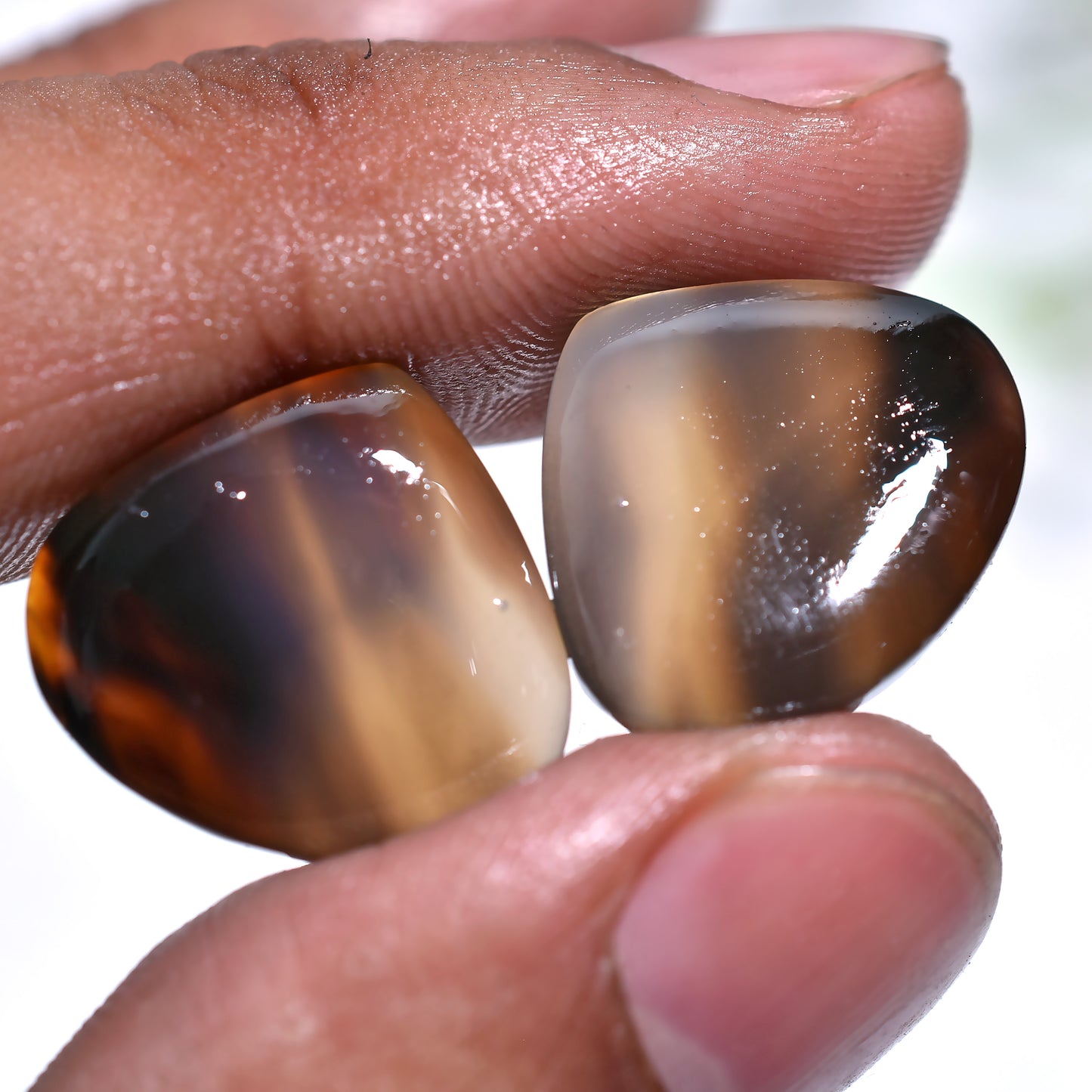 Genuine Montana Agate Gemstone Pair – Matched Pair for Earring or Pendant Design