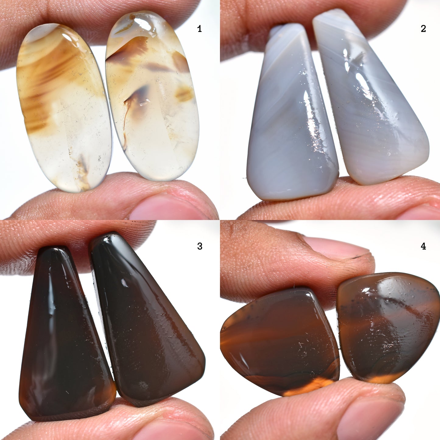 Montana Agate Gemstone Pair – Natural Stones for Unique Jewelry