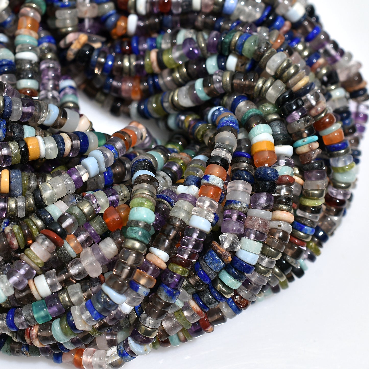 Multi Disco Heishi Tyre Smooth Beads – Wholesale Natural Handmade Gemstone Strand For Custom Jewelry