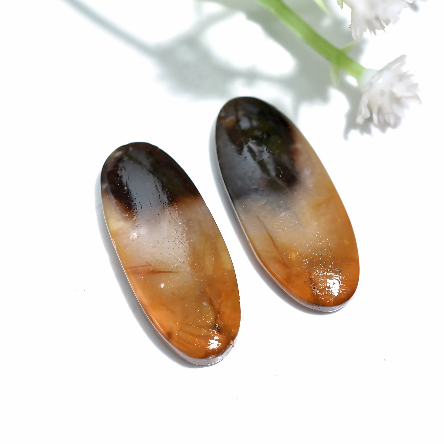 Wholesale Smooth Palm Root – Matched Gemstones Pair for Earrings (10x25x3mm,/23ct)