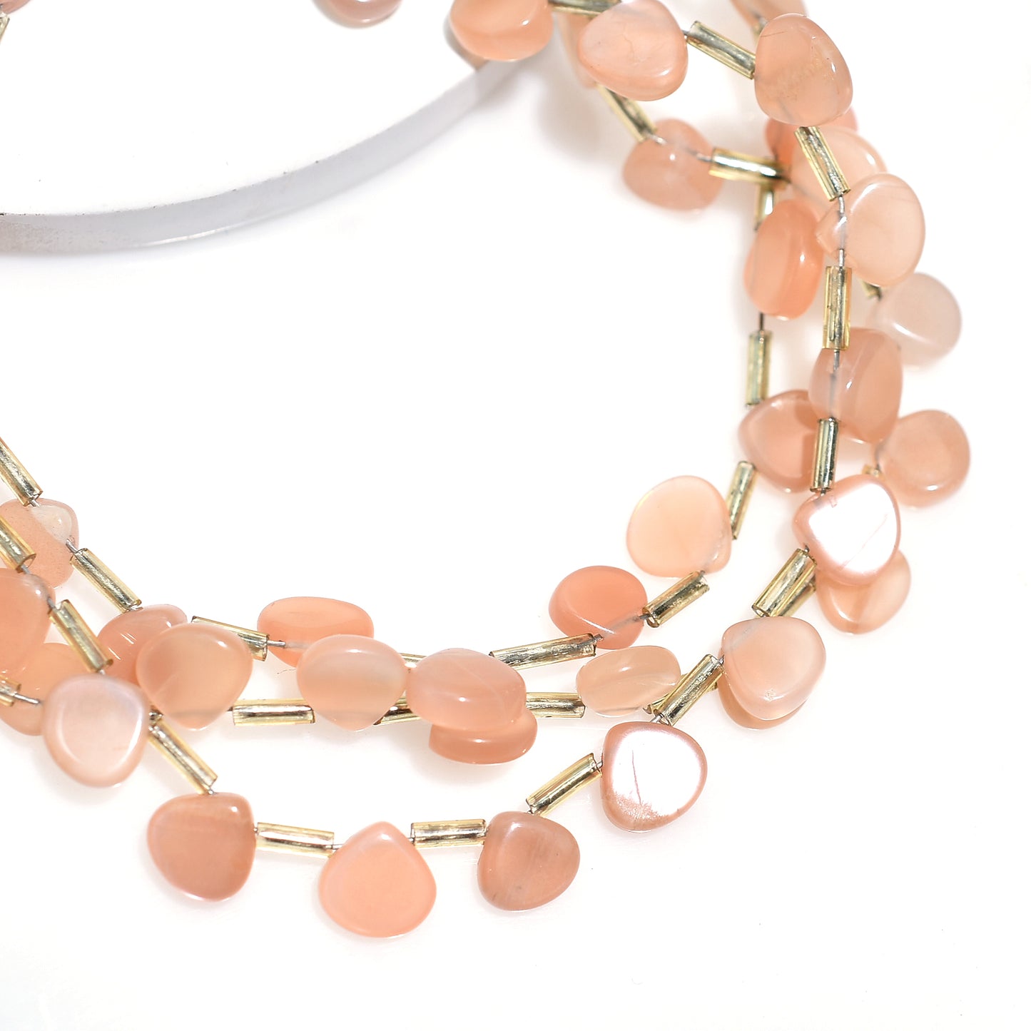 Sunset Dewdrops Shape Peach Moonstone Beads – Wholesale Gemstones for Jewelry