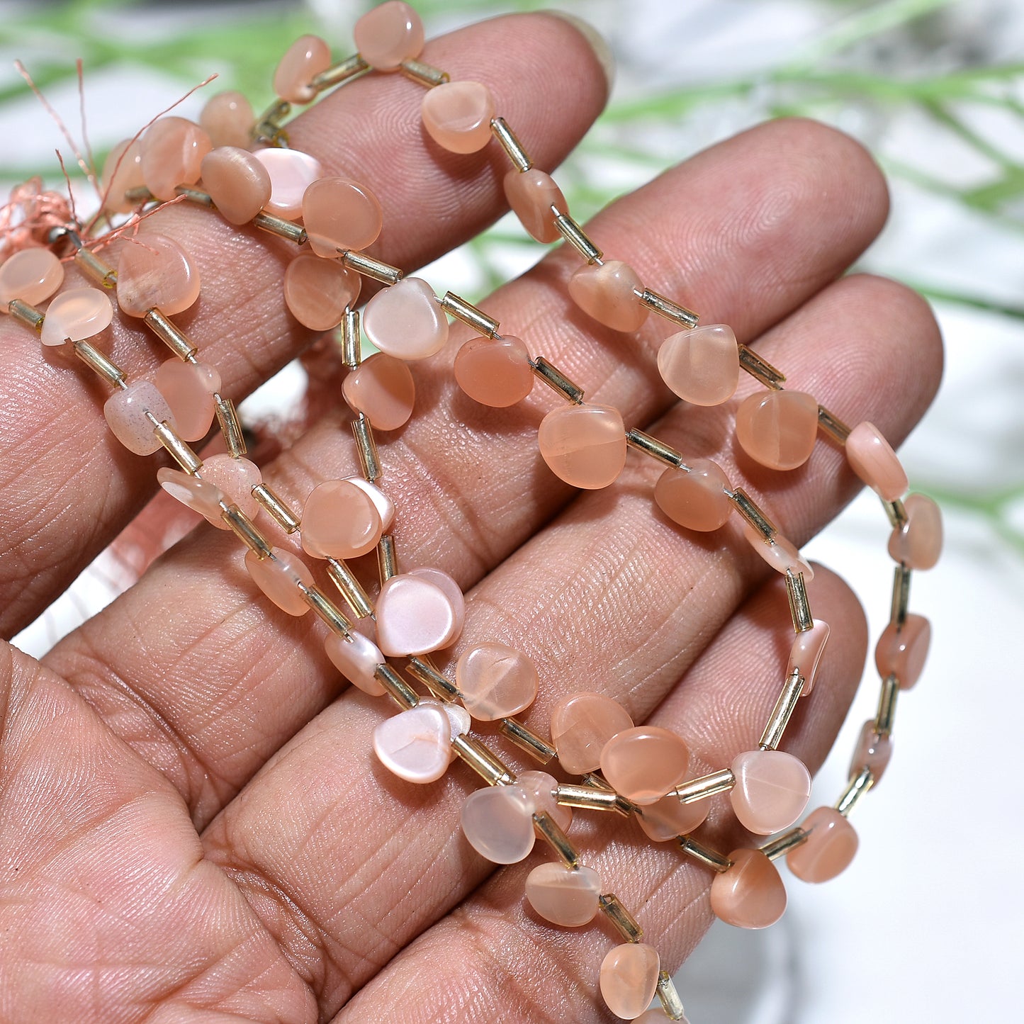 Sunset Dewdrops Shape Peach Moonstone Beads – Wholesale Gemstones for Jewelry