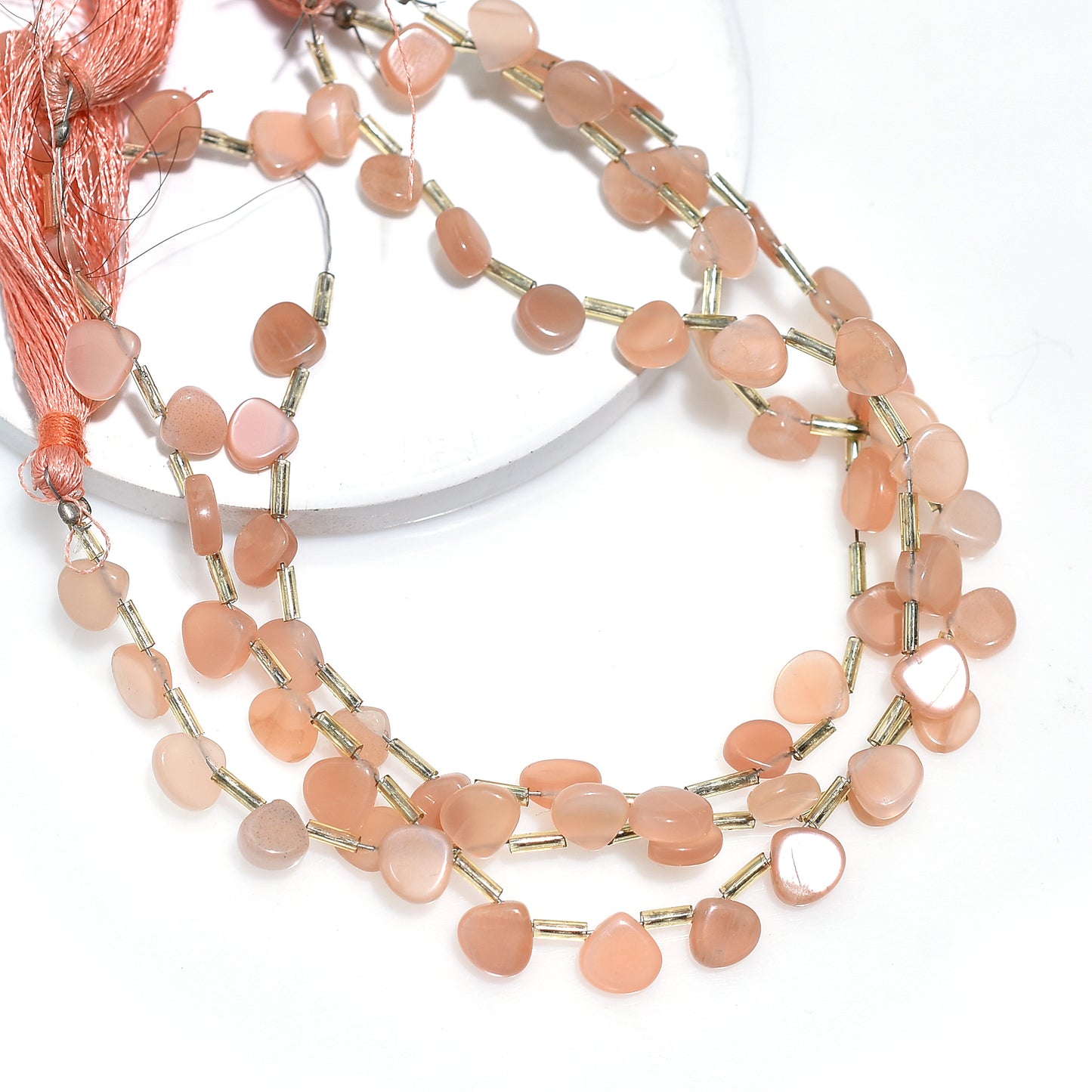 Sunset Dewdrops Shape Peach Moonstone Beads – Wholesale Gemstones for Jewelry