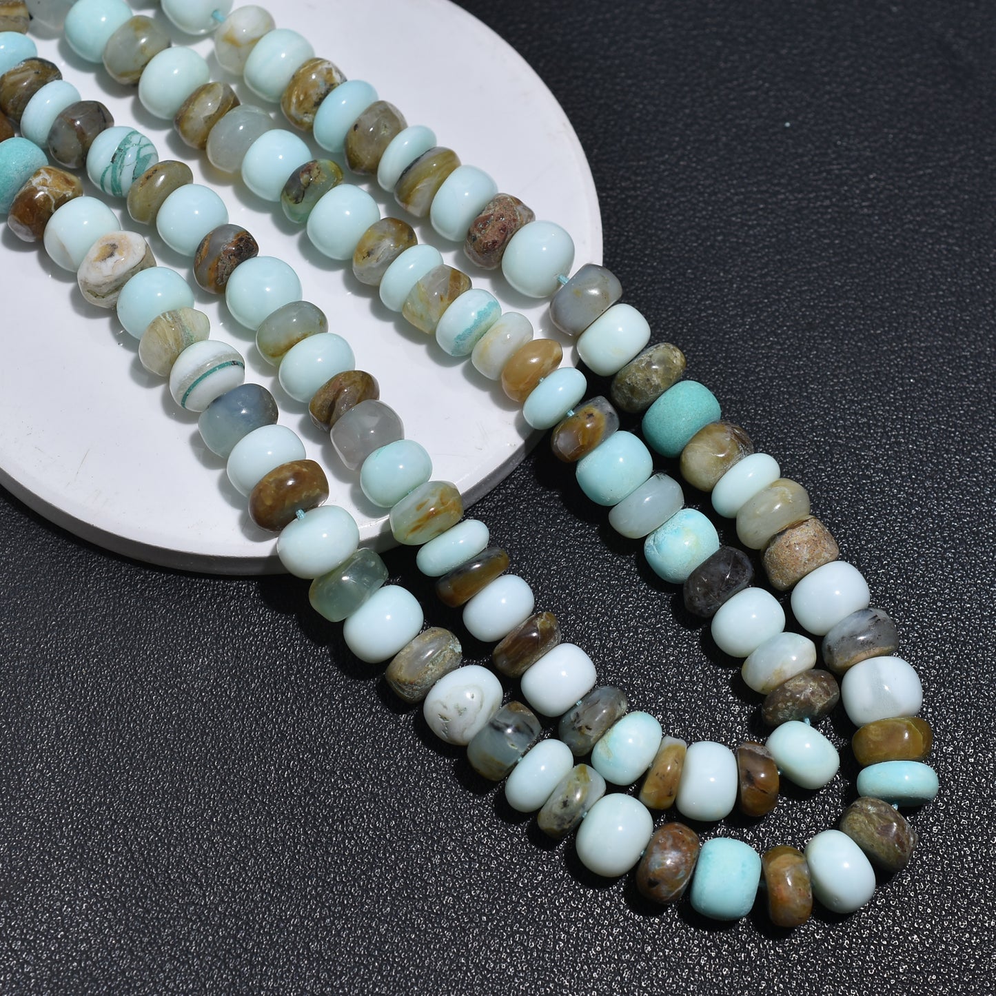 Celestial Peruvian Opals Beads – Unique Blue & Green Gemstones for Wholesale Jewelry