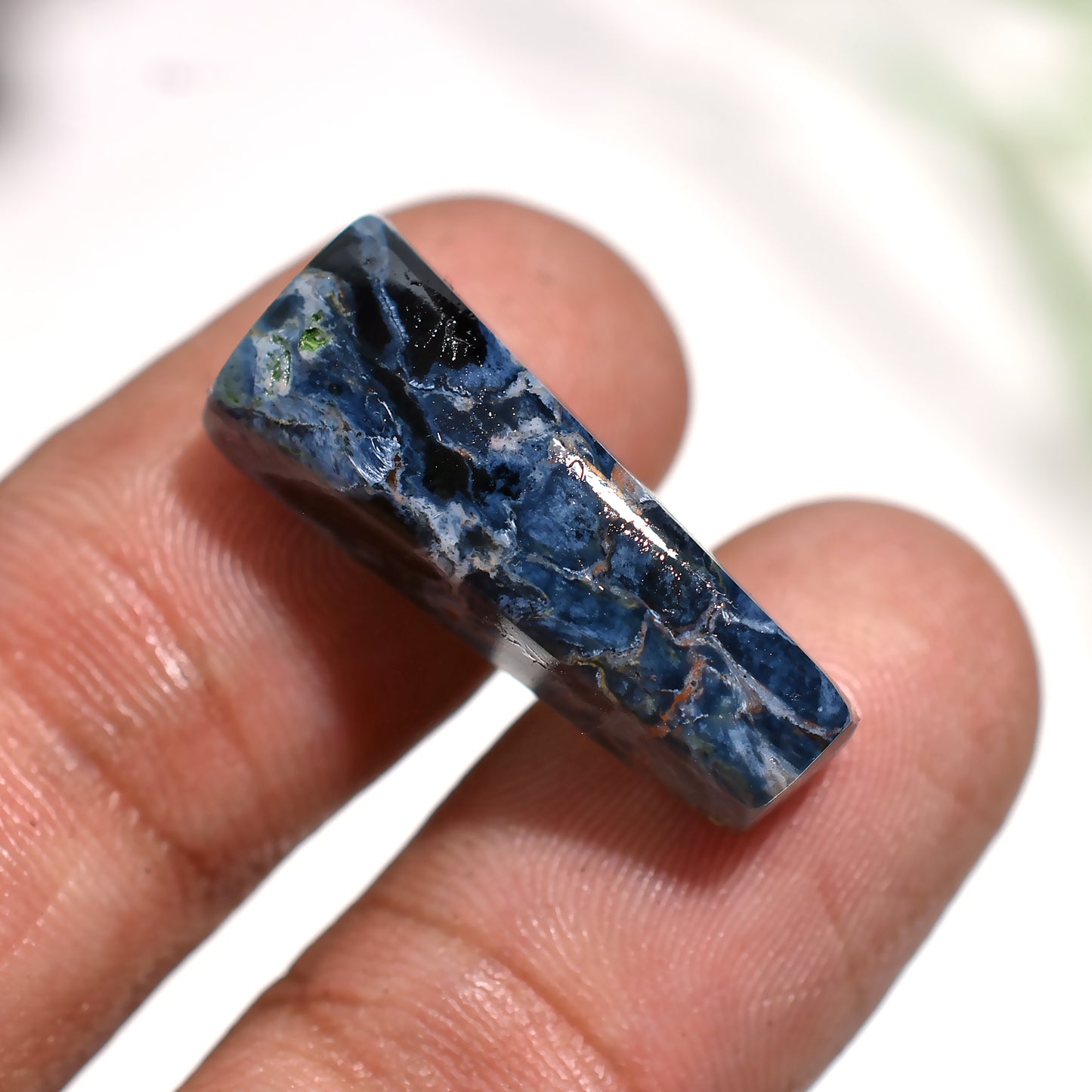 Blue Gold Pietersite Cabochon - Spiritual Gemstone for Custom Jewelry Designs (8x23x6mm,/13ct)