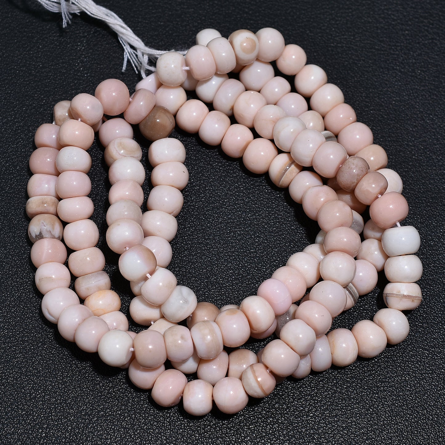 Soft Pink Boulder Opal Rondelle Gemstone Beads – 15 inch Wholesale Strand For Jewelry Designers