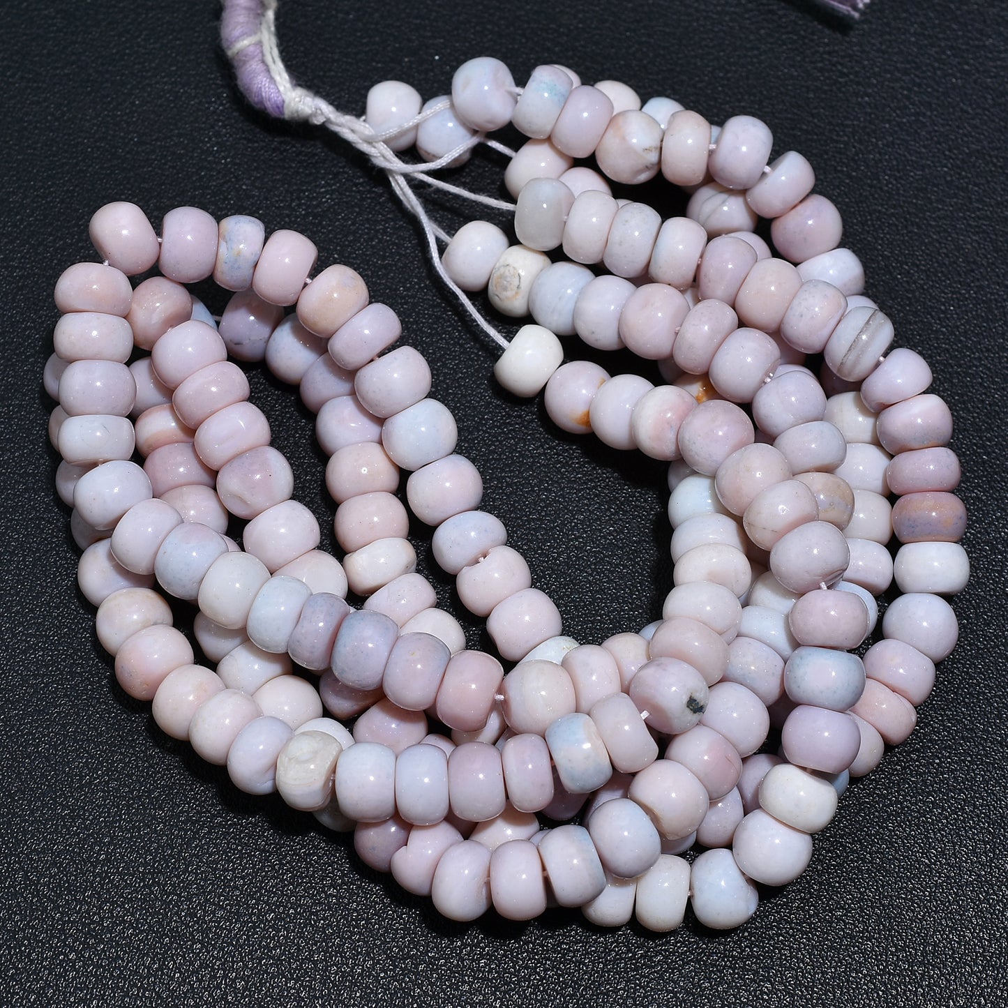 Orchid Aura Pink Opal Gemstone Beads – Smooth Rondelle Wholesale Strand For Jewelry Designers