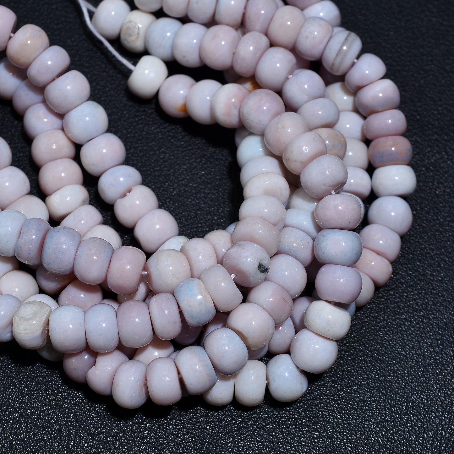 Orchid Aura Pink Opal Gemstone Beads – Smooth Rondelle Wholesale Strand For Jewelry Designers