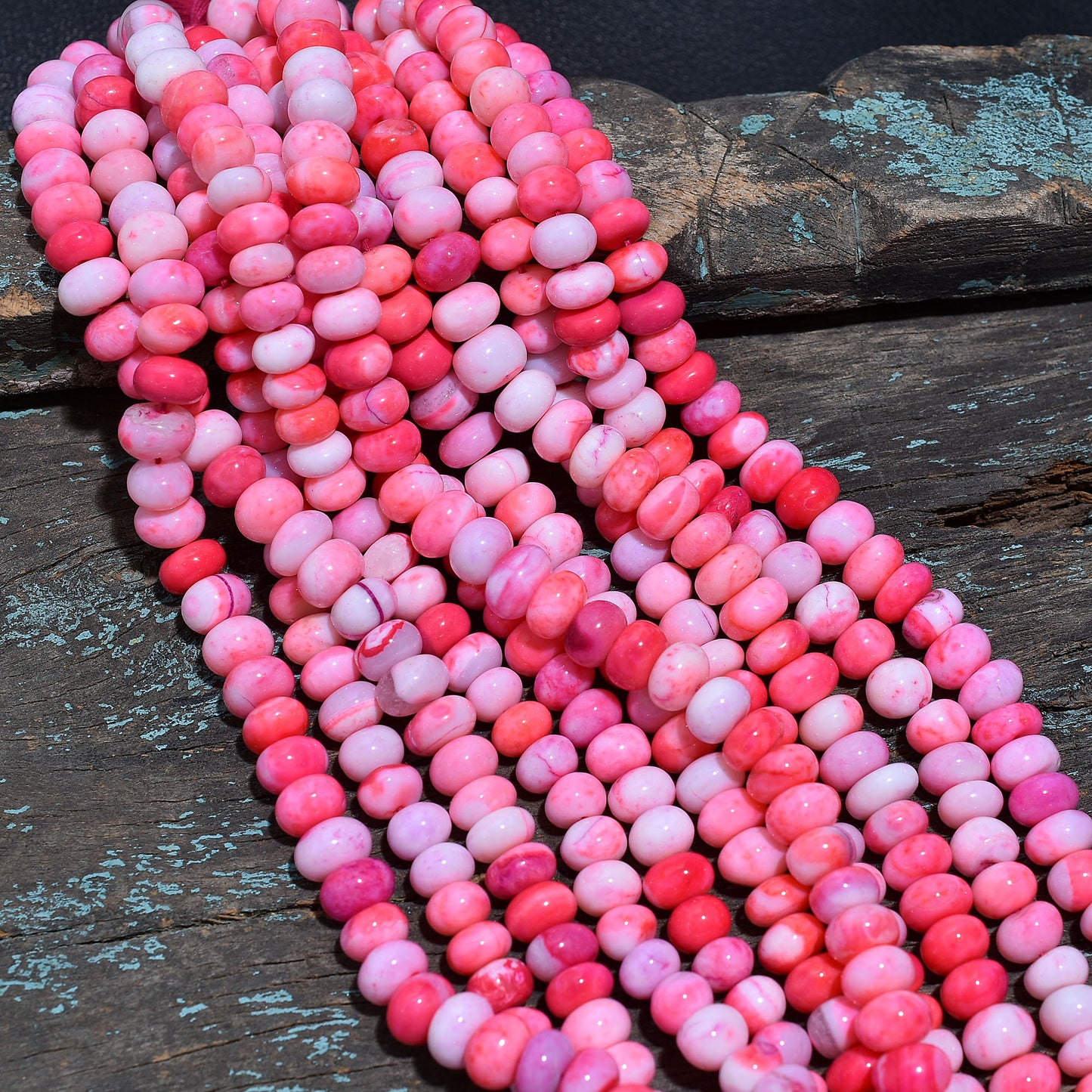 Blush Pink Opal Smooth Rondelle Beads 16 Inch Gemstone Strand, Wholesale String For Jewelry Designers