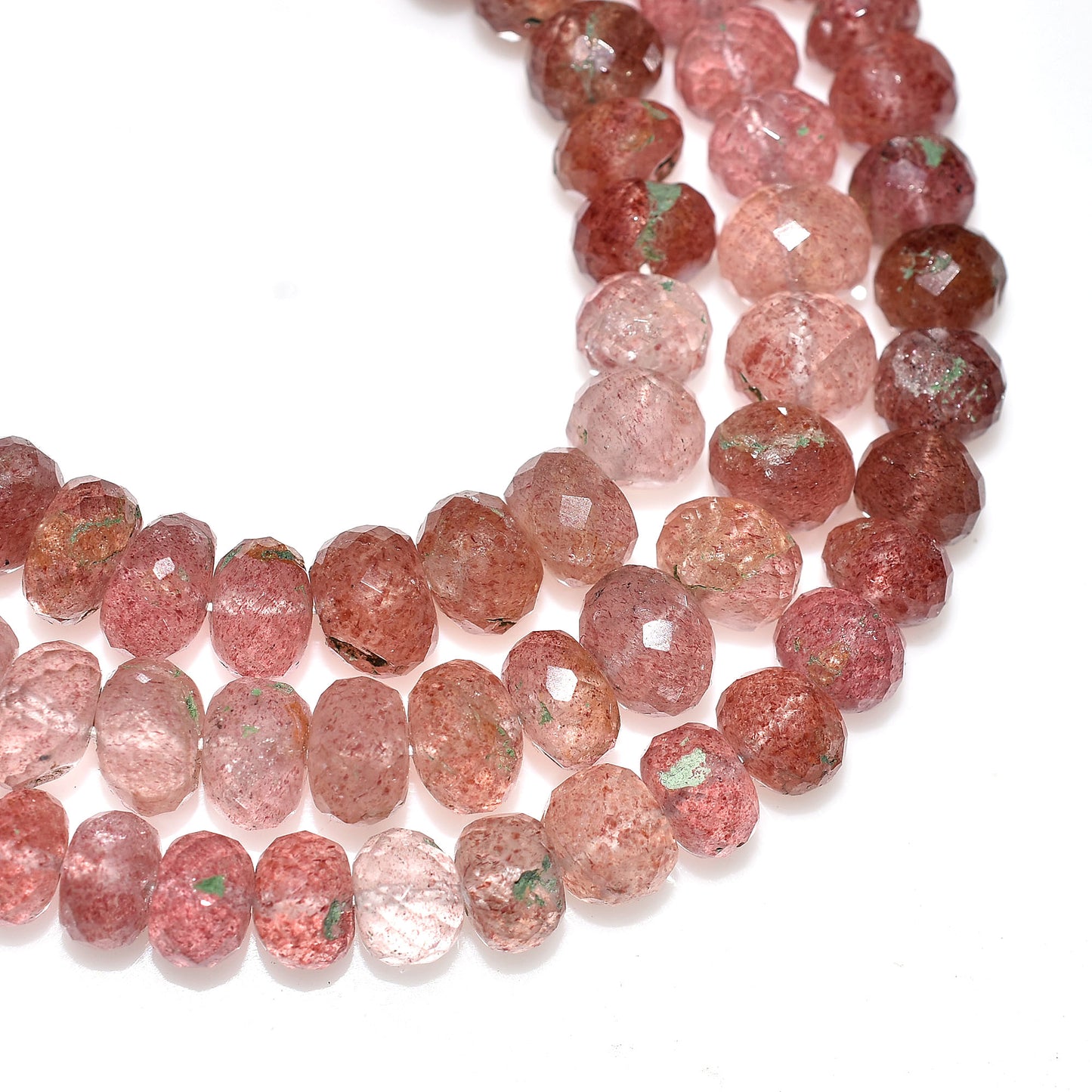 Rosy Glow Strawberry Quartz Stone Beads – Natural Love Crystal for Handmade Creations